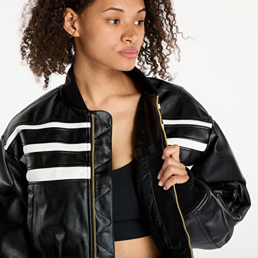 Women s jackets adidas Pleather Bomber Black Queens