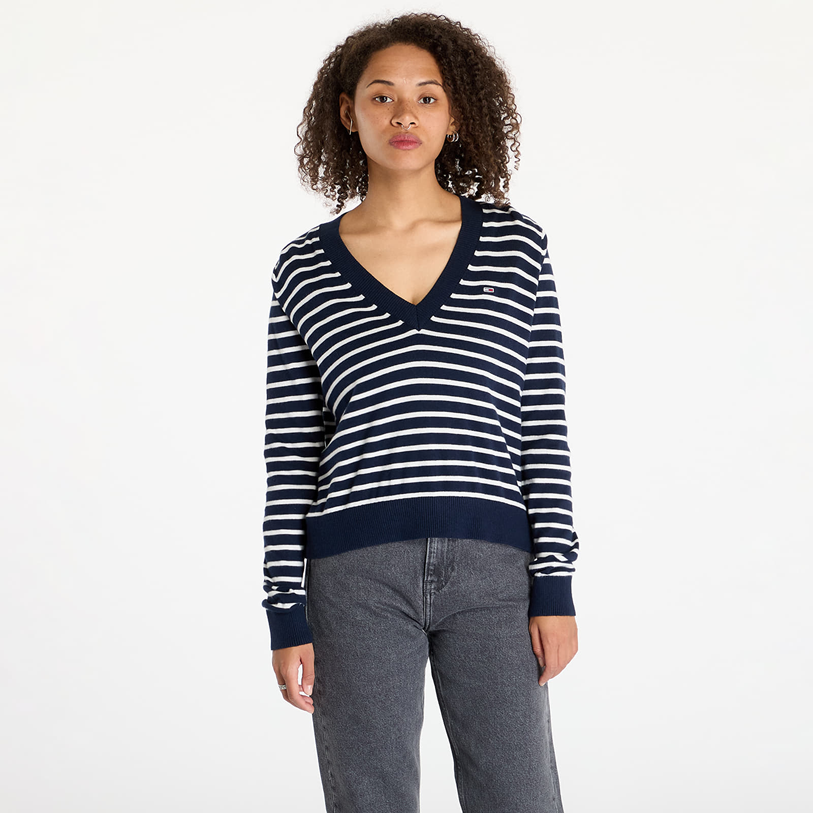 Naiste kampsunid Tommy Jeans Essential Vneck Sweater Blue