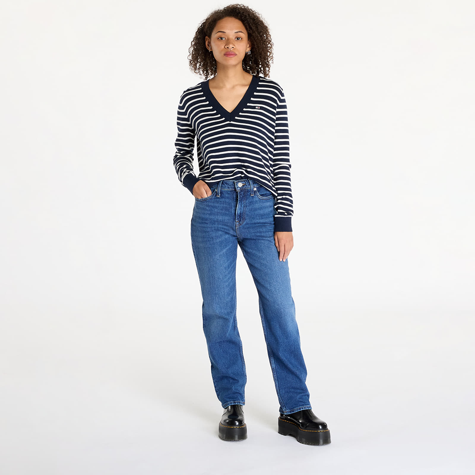 Dżinsy damskie Tommy Jeans Izzie Hgh Slim Straight Jeans Denim