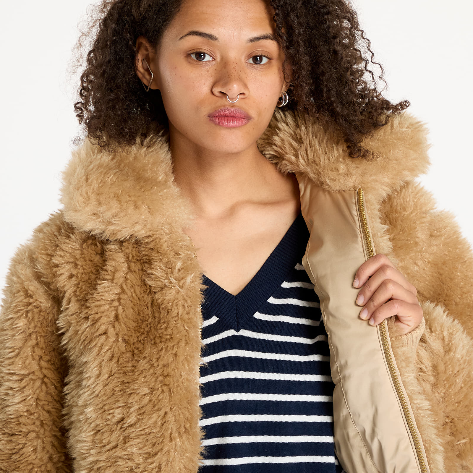 Women's jackets Tommy Jeans Faux Shearling Jacket Beige