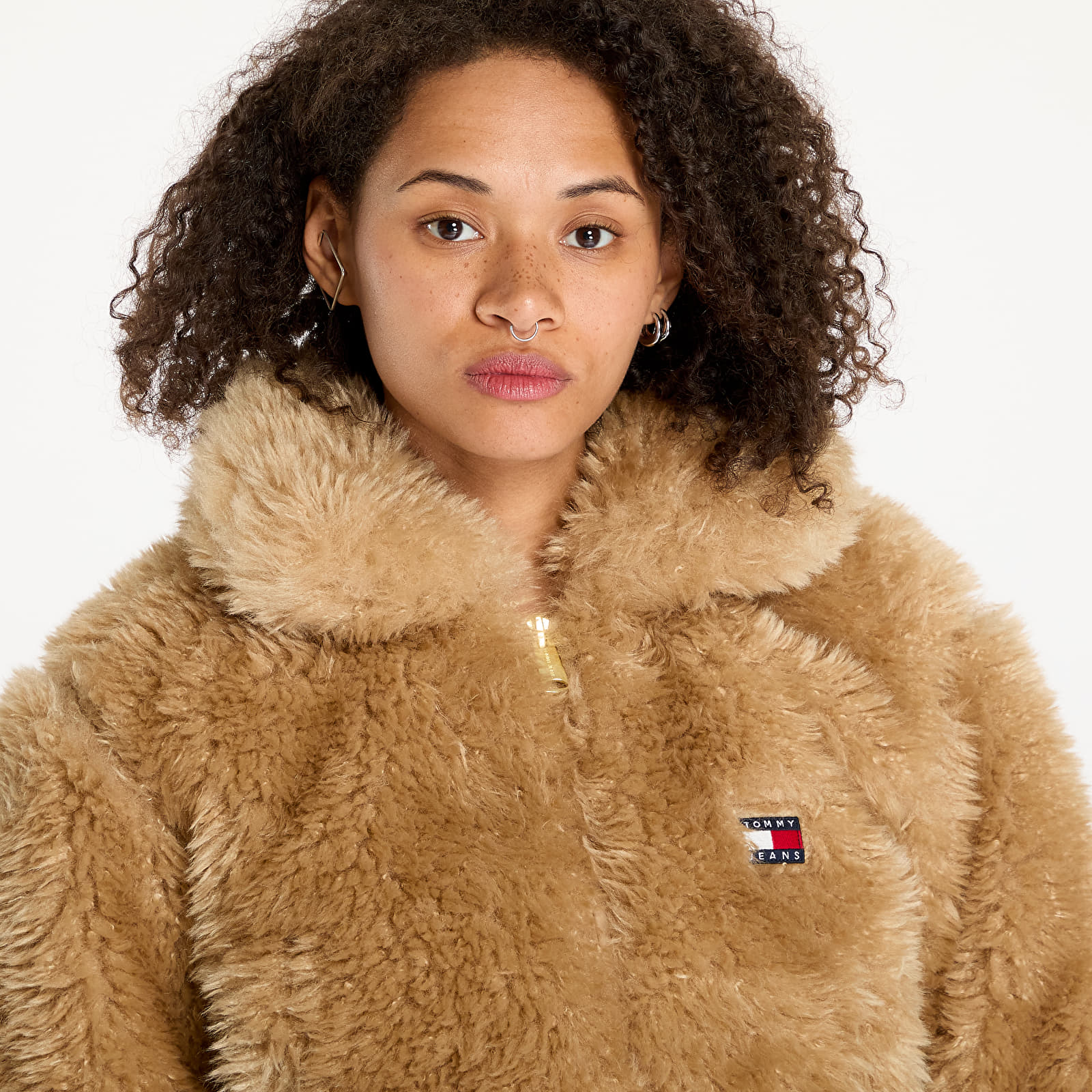 Women's jackets Tommy Jeans Faux Shearling Jacket Beige