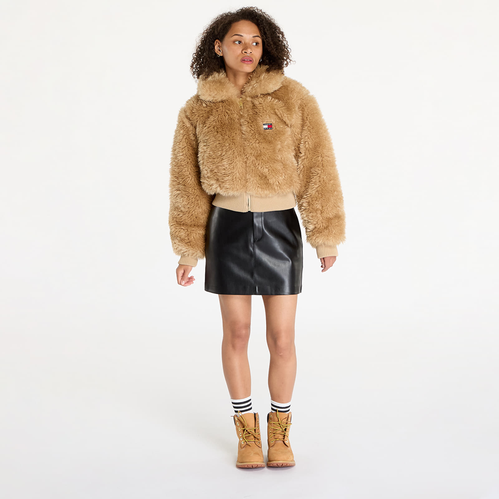 Women's jackets Tommy Jeans Faux Shearling Jacket Beige