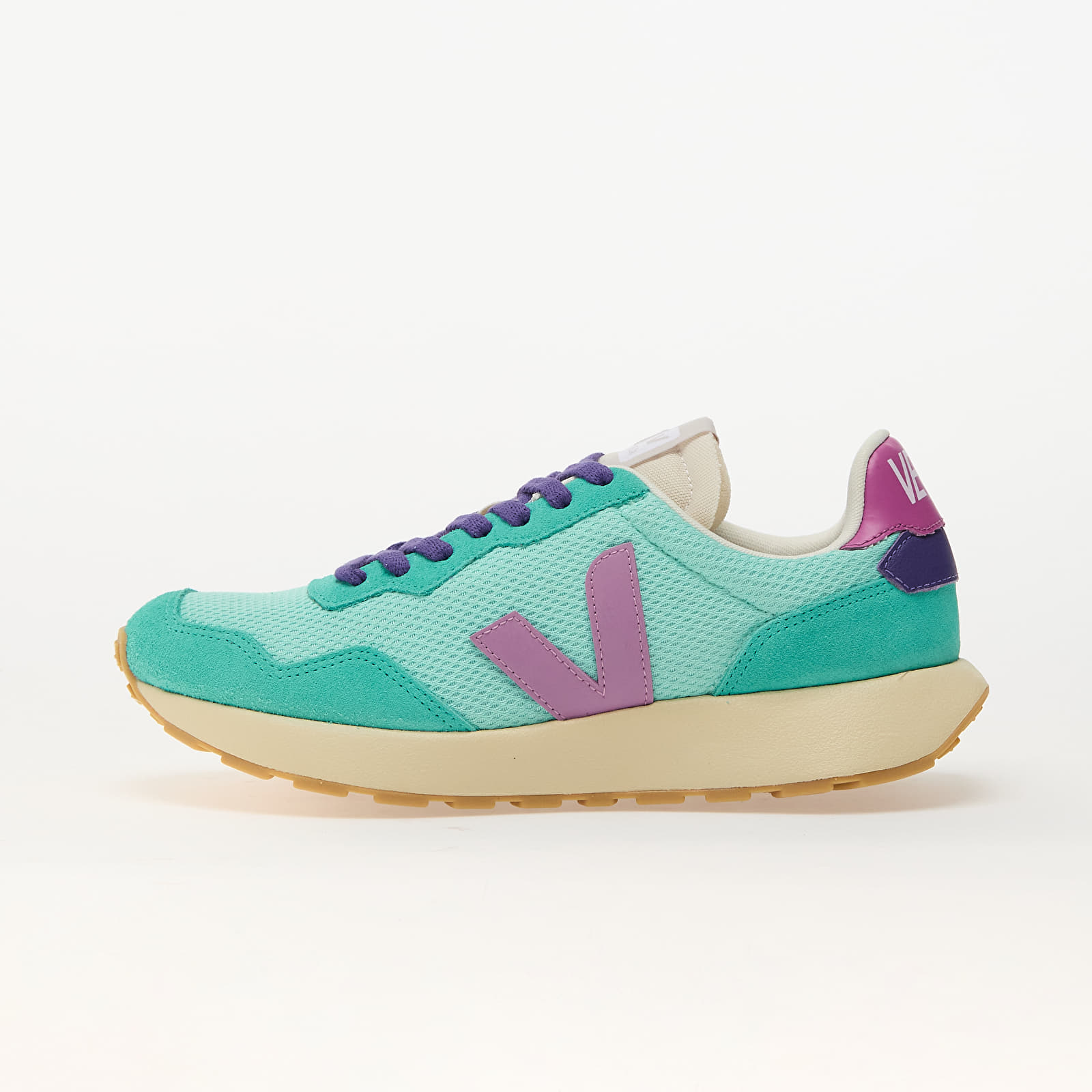 Zapatillas y zapatos de mujer Veja W Paulistana Turquoise_Mulberry