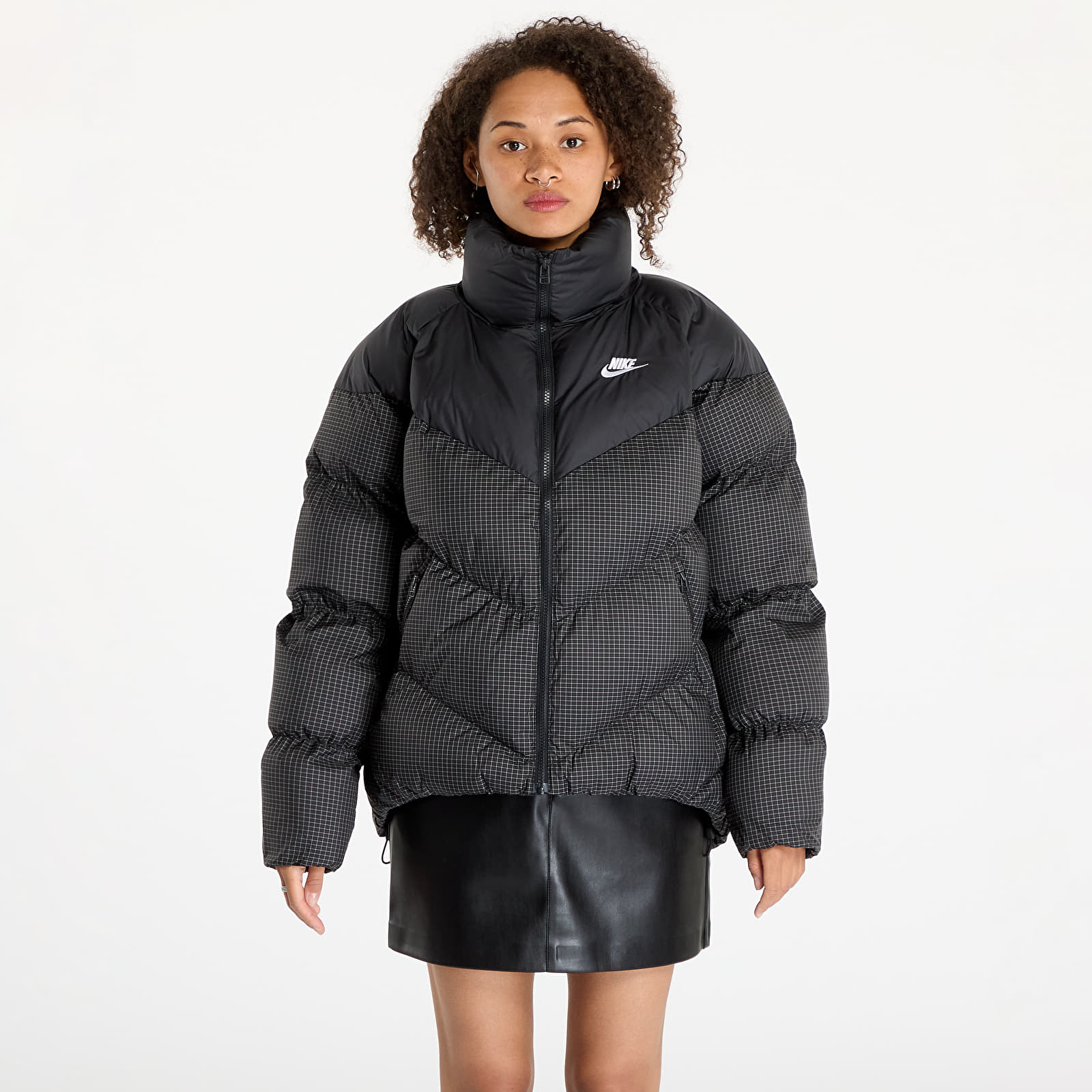 Pánské bundy Nike Sportswear Windpuffer Therma-FIT Loose Puffer Jacket Black/ White