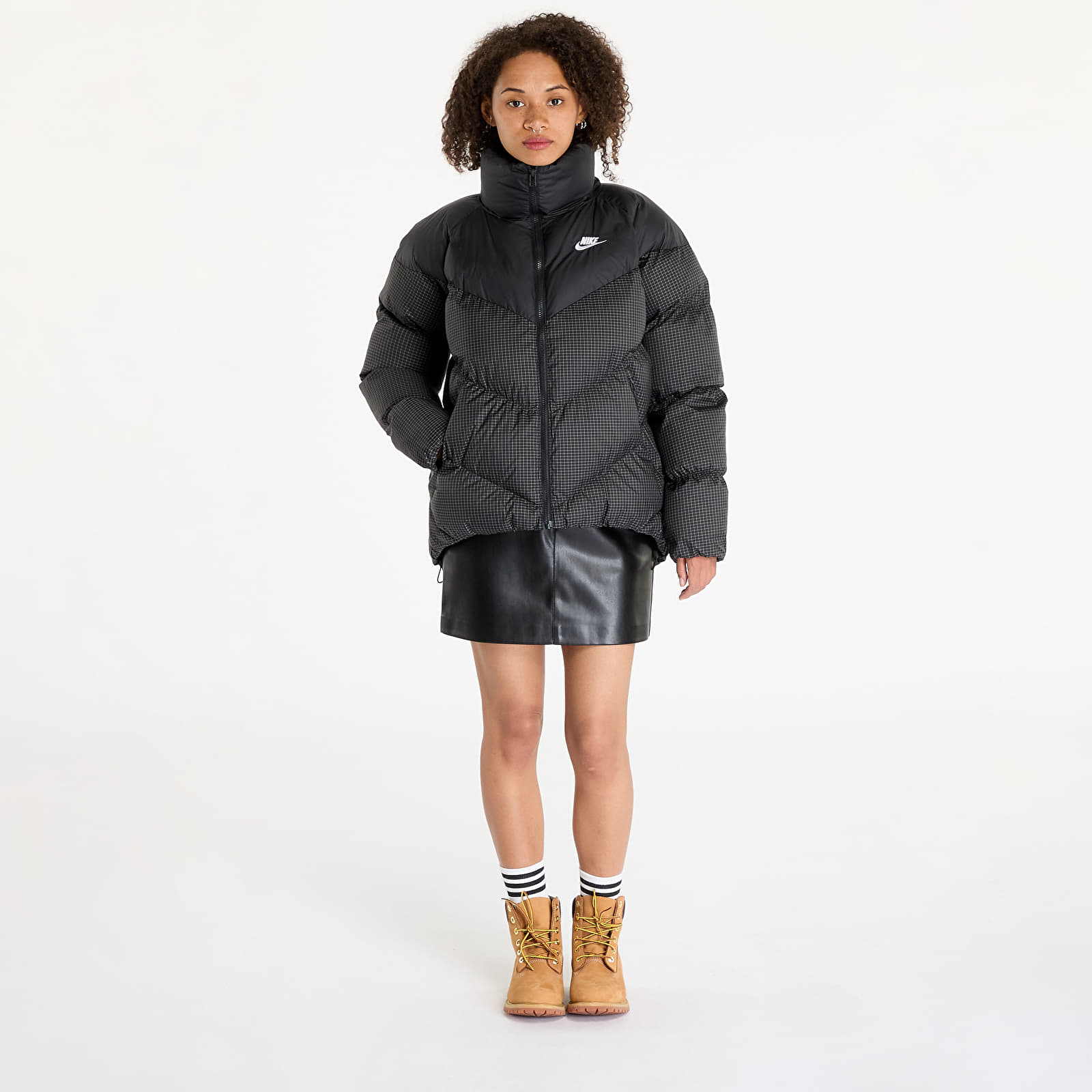 Pánské bundy Nike Sportswear Windpuffer Therma-FIT Loose Puffer Jacket Black/ White