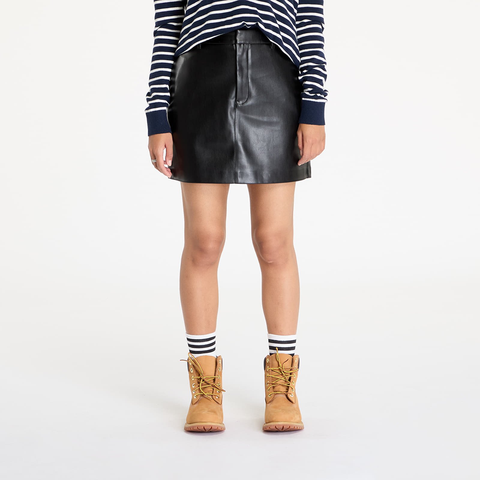 Seelikud Calvin Klein Jeans Faux Leather A-Line Skirt Black