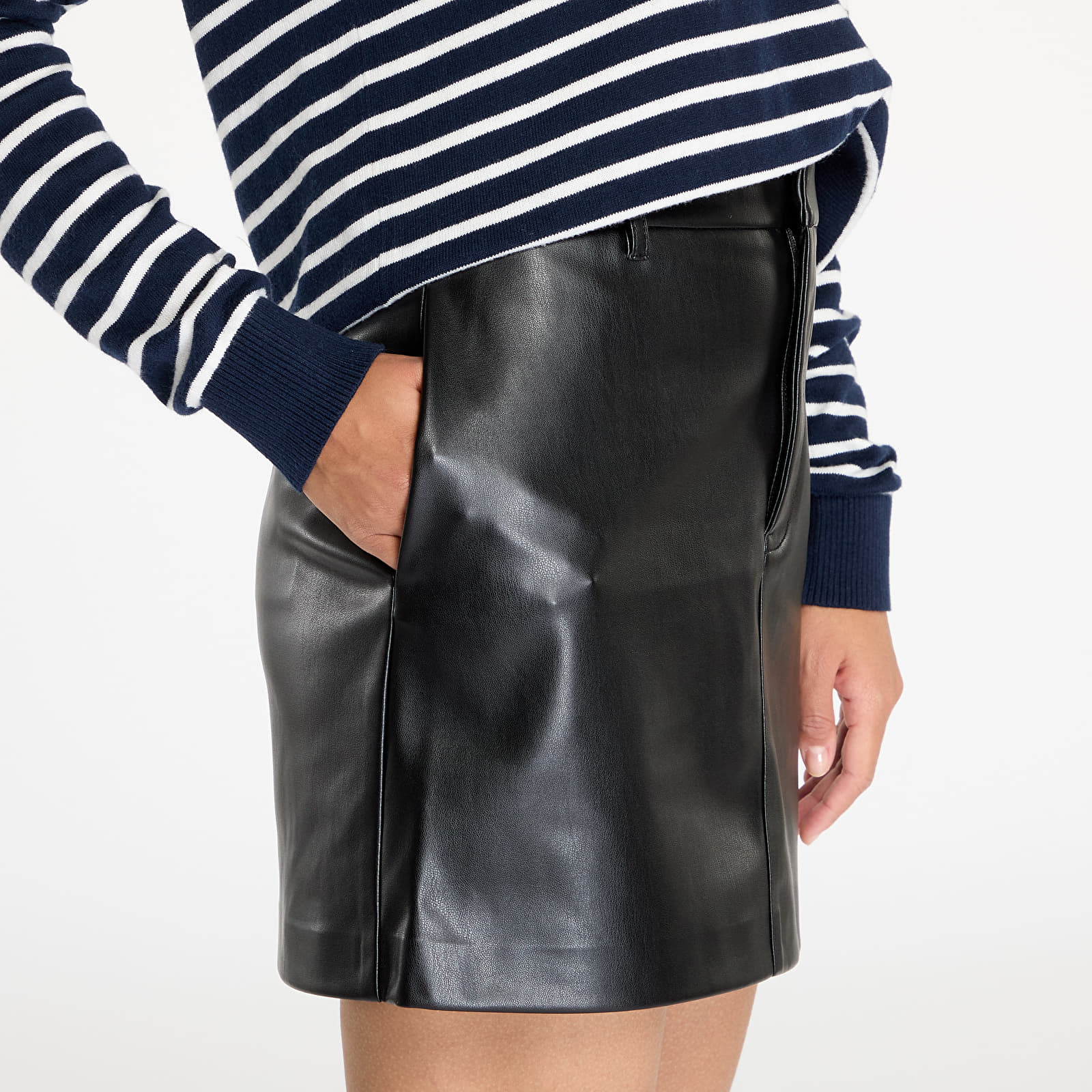 Seelikud Calvin Klein Jeans Faux Leather A-Line Skirt Black