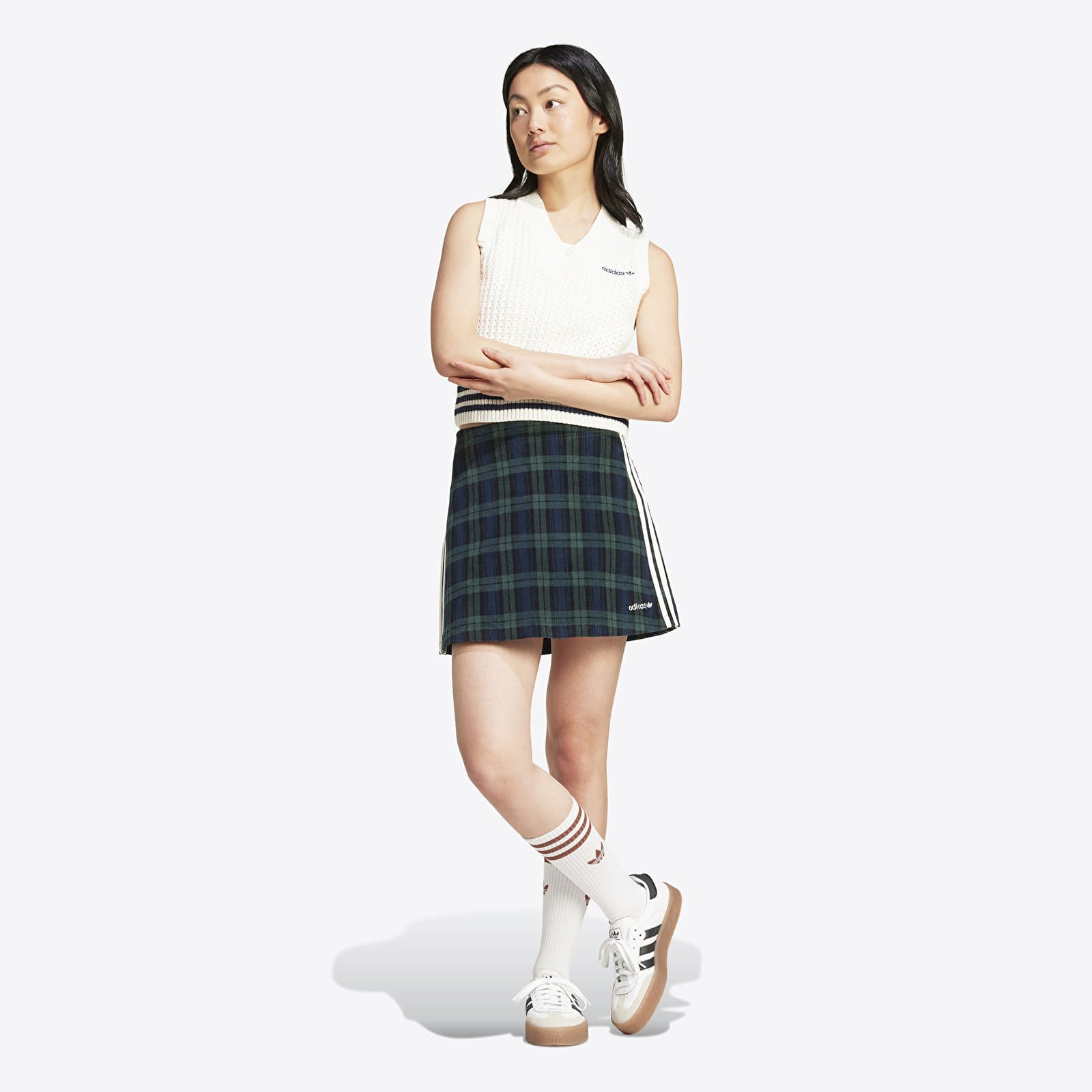 Kjolar adidas Tartan Skirt Night Indigo/ Black/ Shagrn