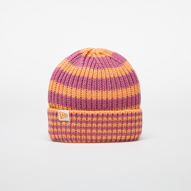 Muts New Era Knit Medium Stripe Beanie Orange Glaze
