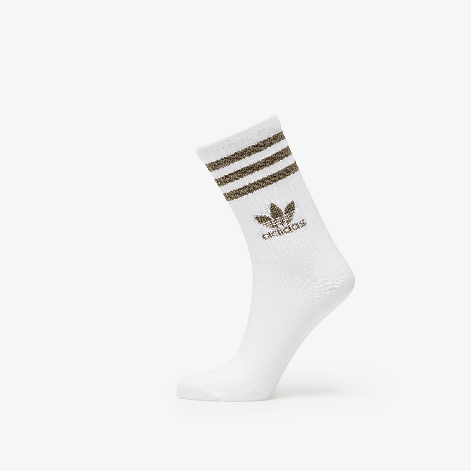 Men's socks adidas Crew Sock 3-Pack White/ Olive Strata/ Preloved Yellow