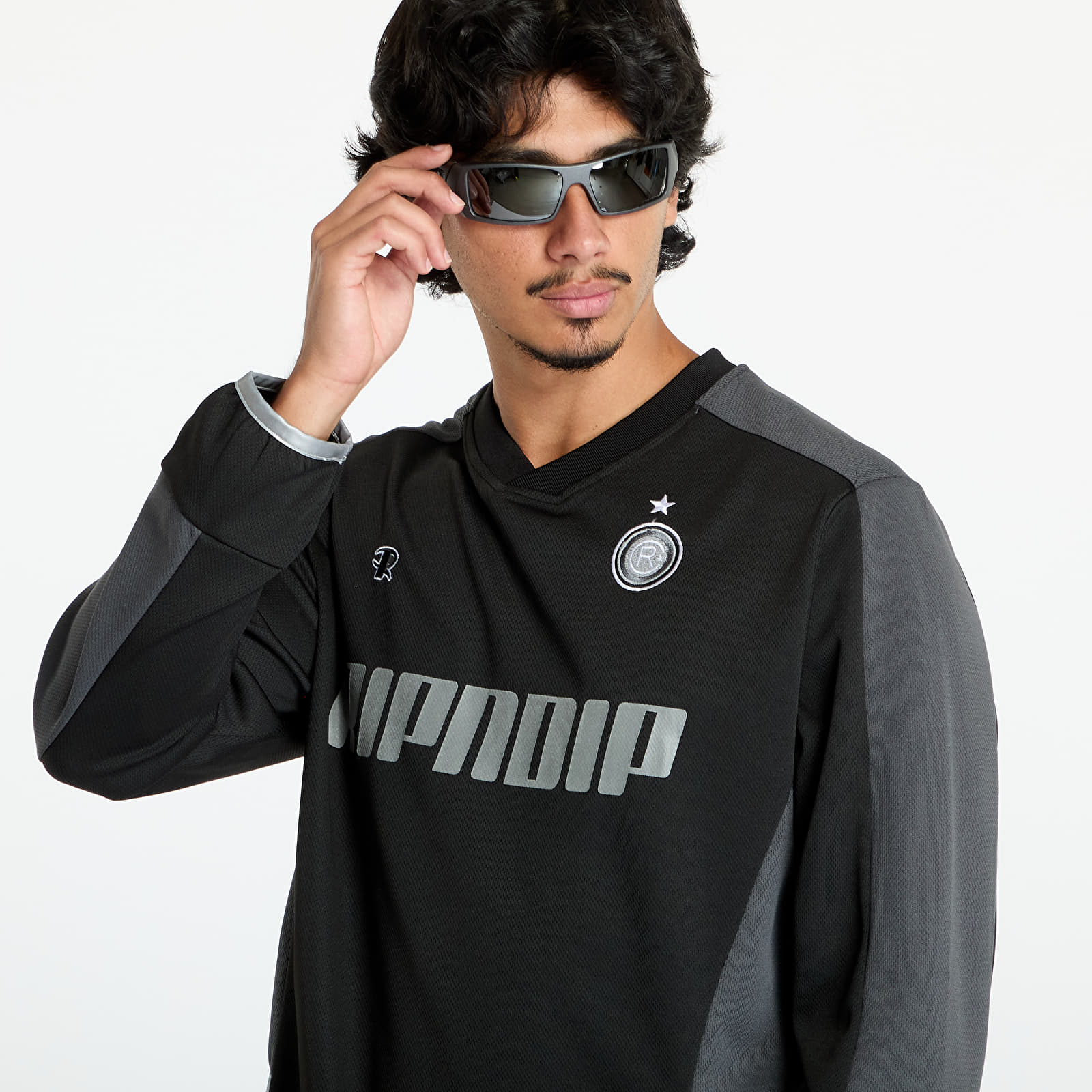 Camisetas RIPNDIP Fc Long Sleeve Soccer Jersey Black/ Light Blue