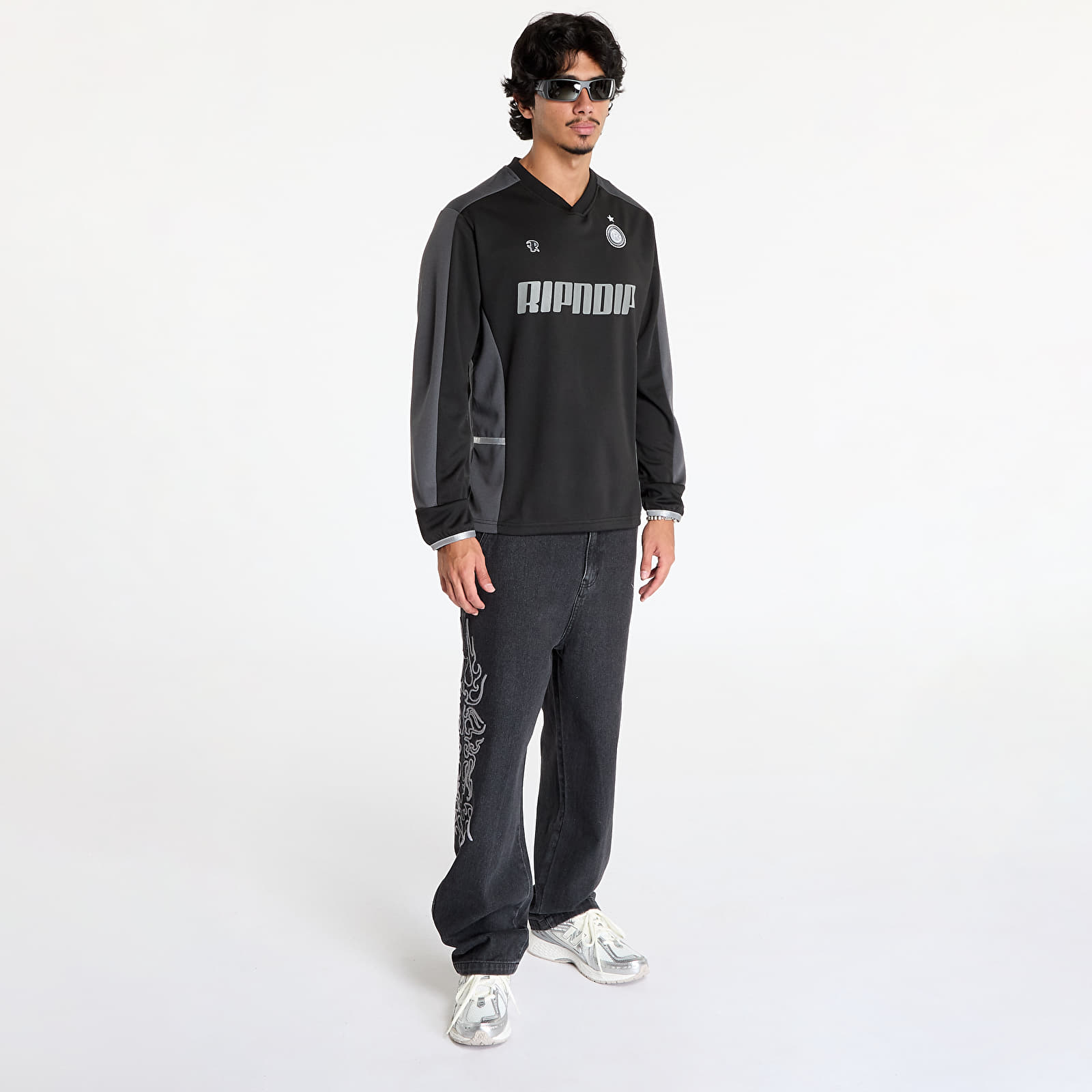 Camisetas RIPNDIP Fc Long Sleeve Soccer Jersey Black/ Light Blue
