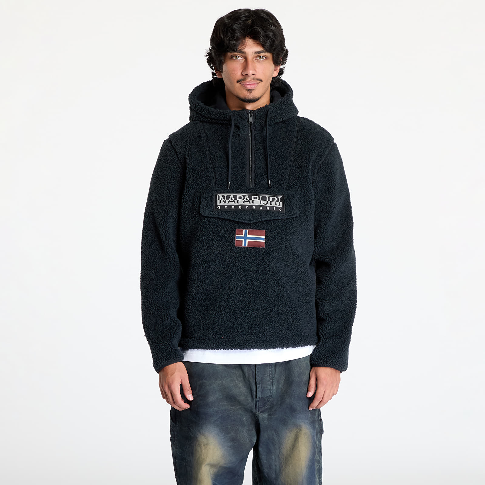 Muške majice Napapijri T-Burgee Curly Hoodie Black