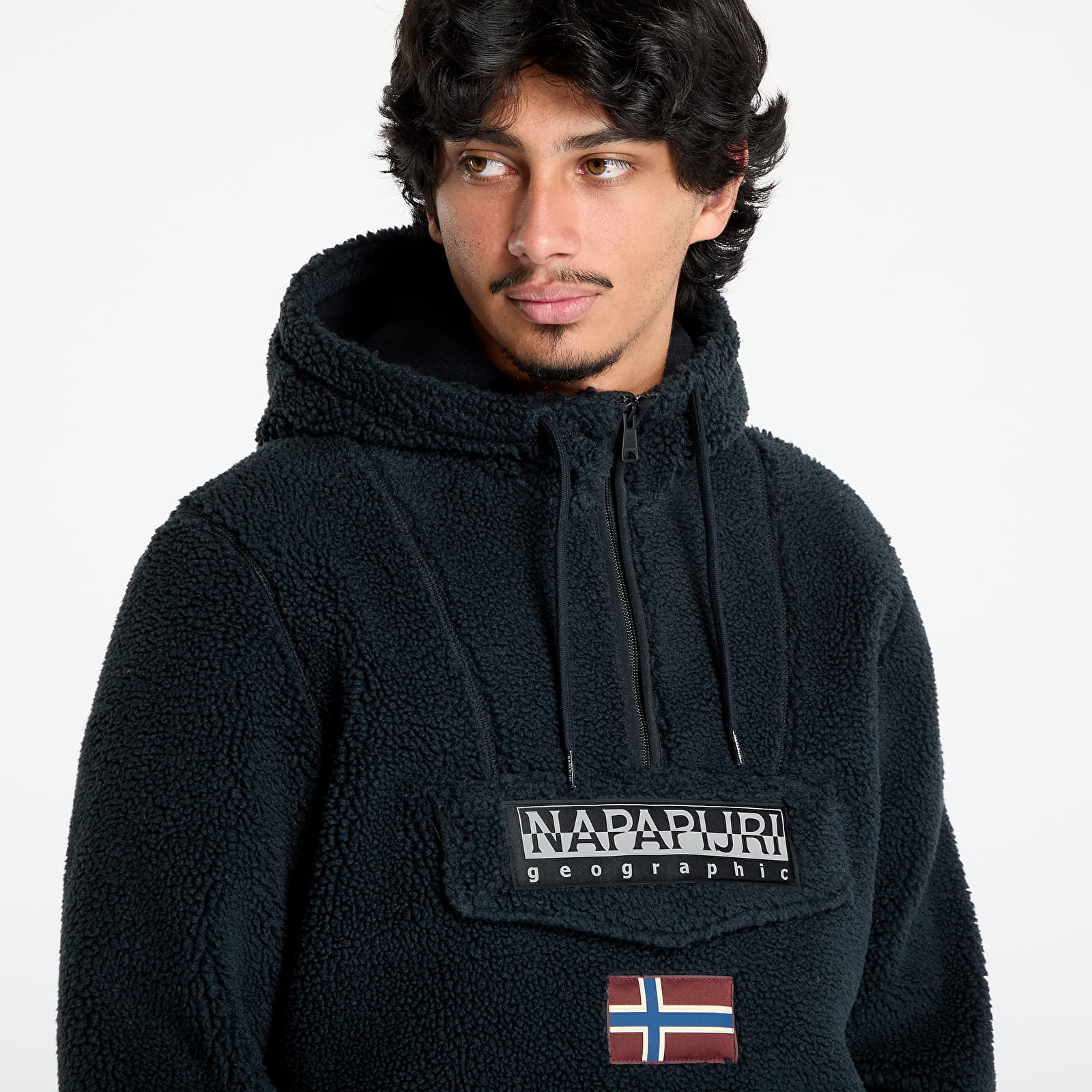 Muške majice Napapijri T-Burgee Curly Hoodie Black