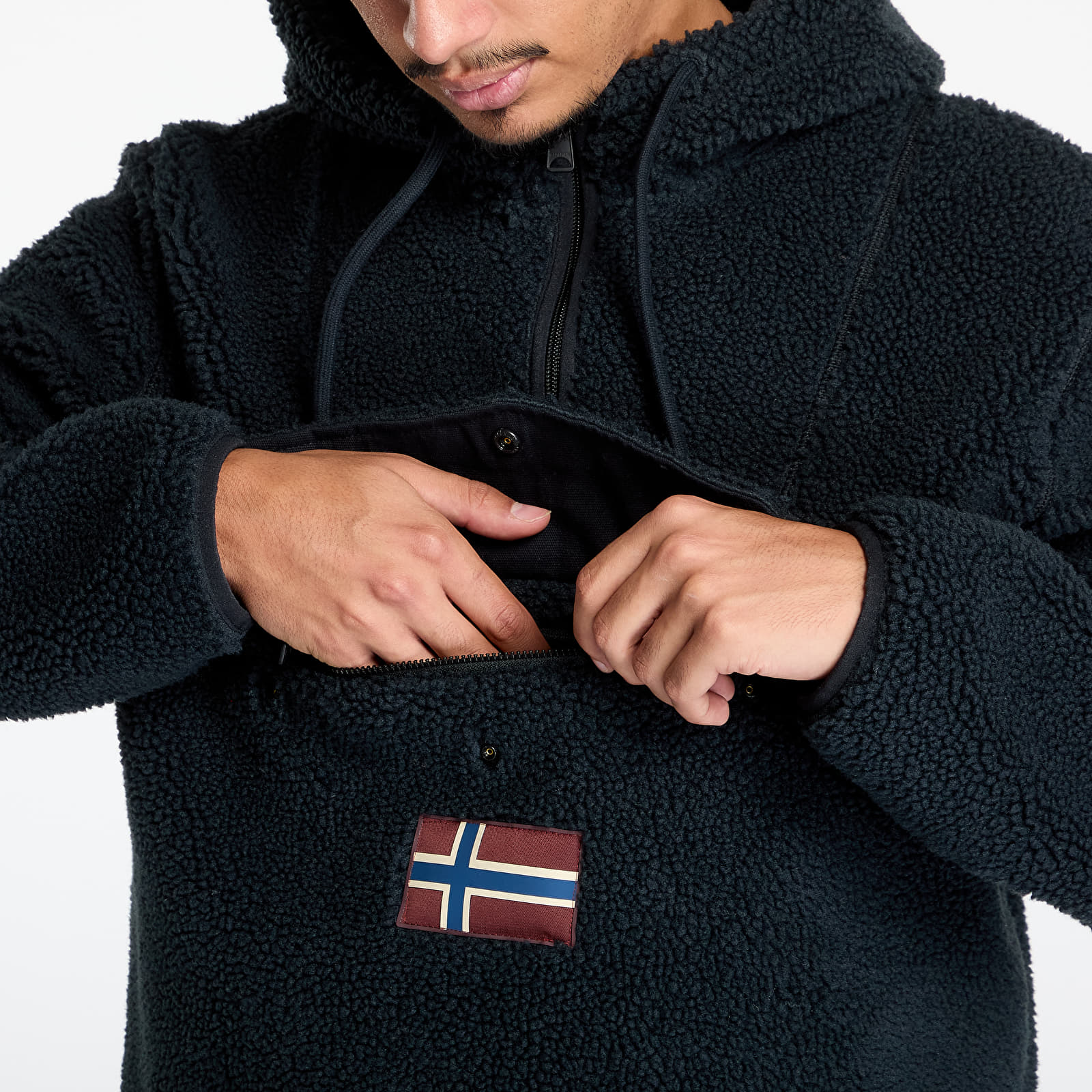 Men's sweatshirts Napapijri T-Burgee Curly Hoodie Black