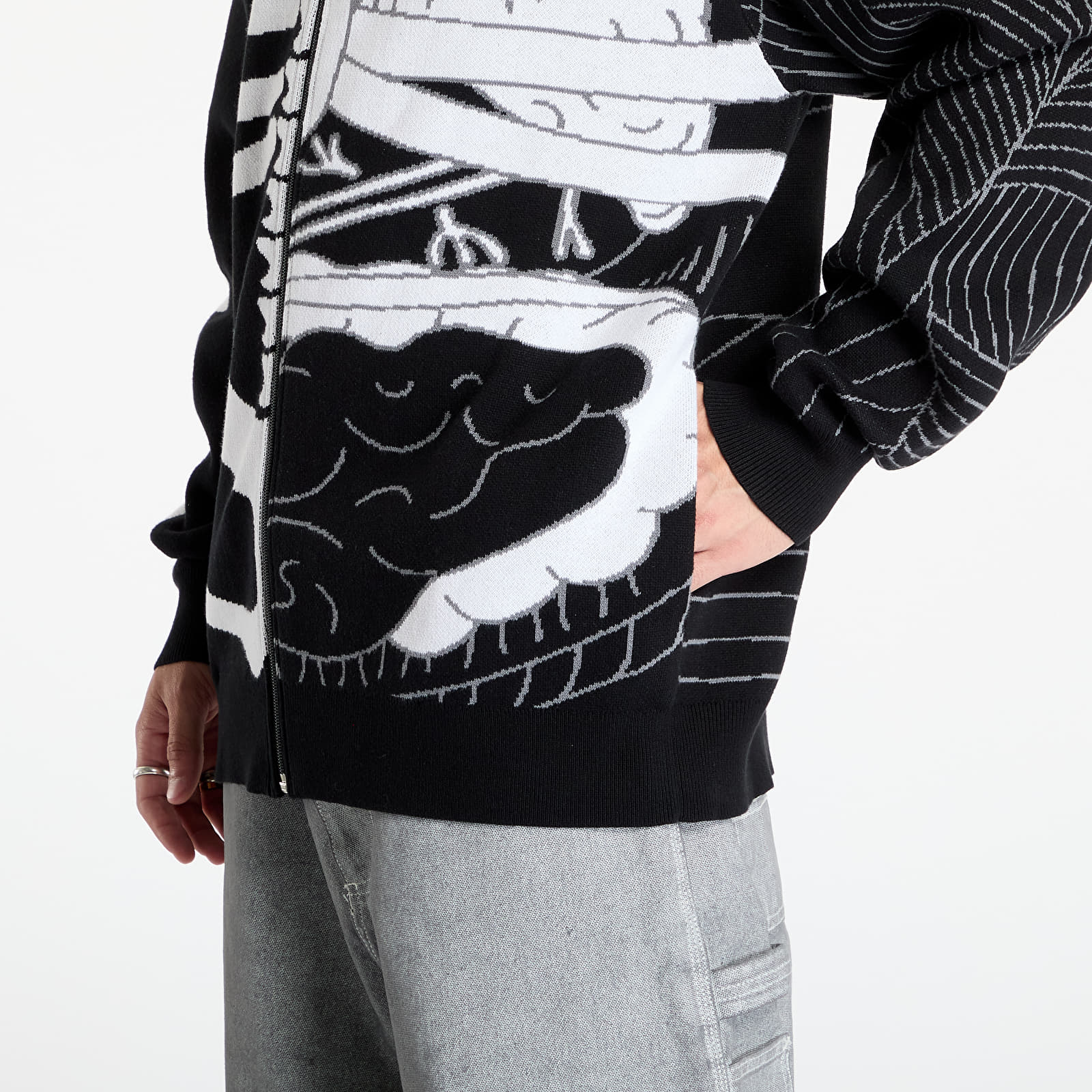 ◆RIPNDIP◆Skelly Nerm ニット パーカー 送料込 Men's sweatshirts RIPNDIP Skelly Nerm Knit Hoodie Black