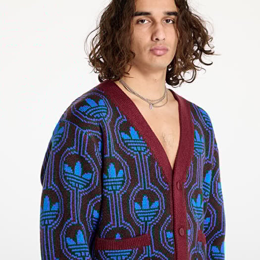 Men s sweaters adidas Knit Cardigan Shadow Red Blue Queens