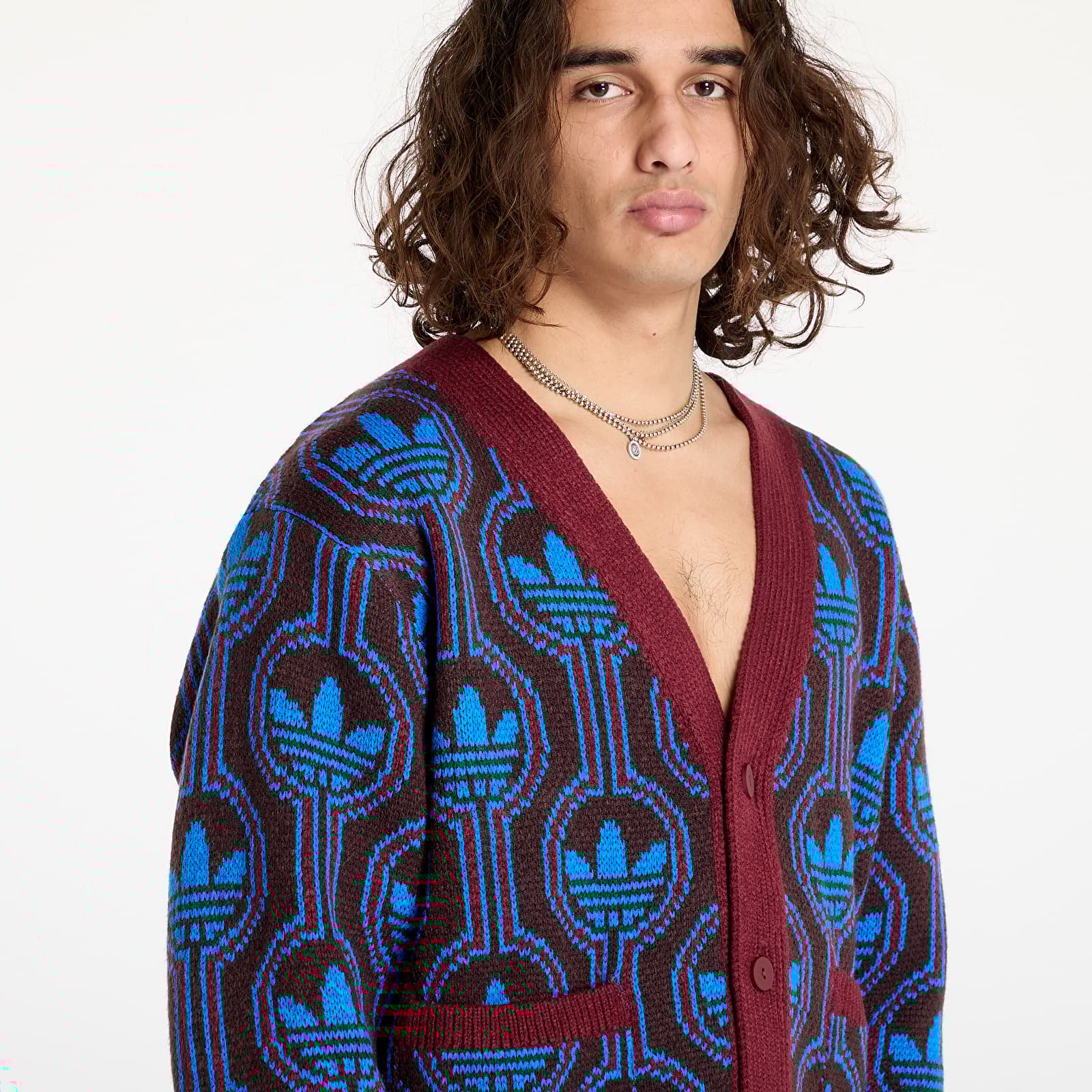 Men s sweaters adidas Knit Cardigan Shadow Red Blue Queens