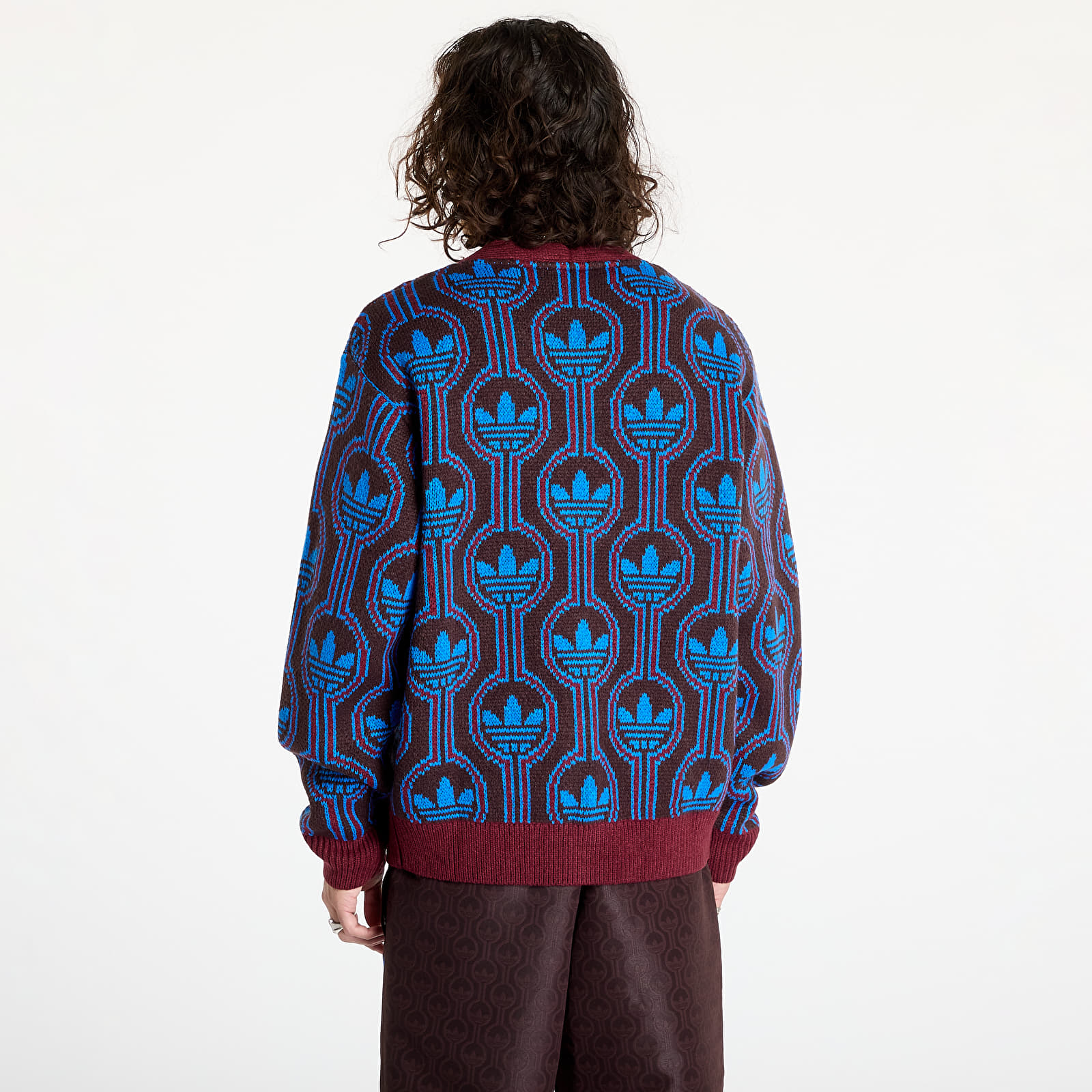 Men's sweaters adidas Knit Cardigan Shadow Red/ Blue