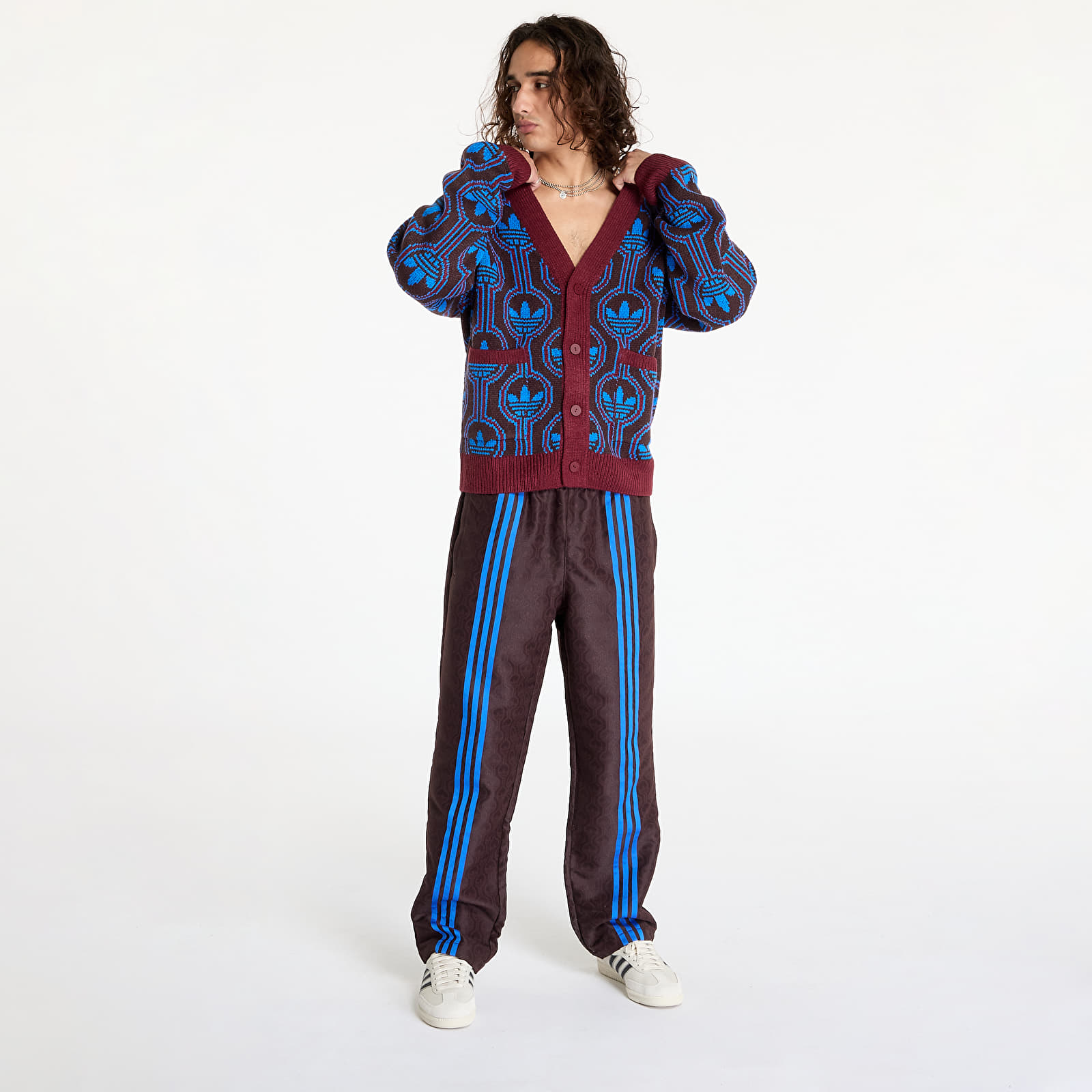 Men's sweaters adidas Knit Cardigan Shadow Red/ Blue