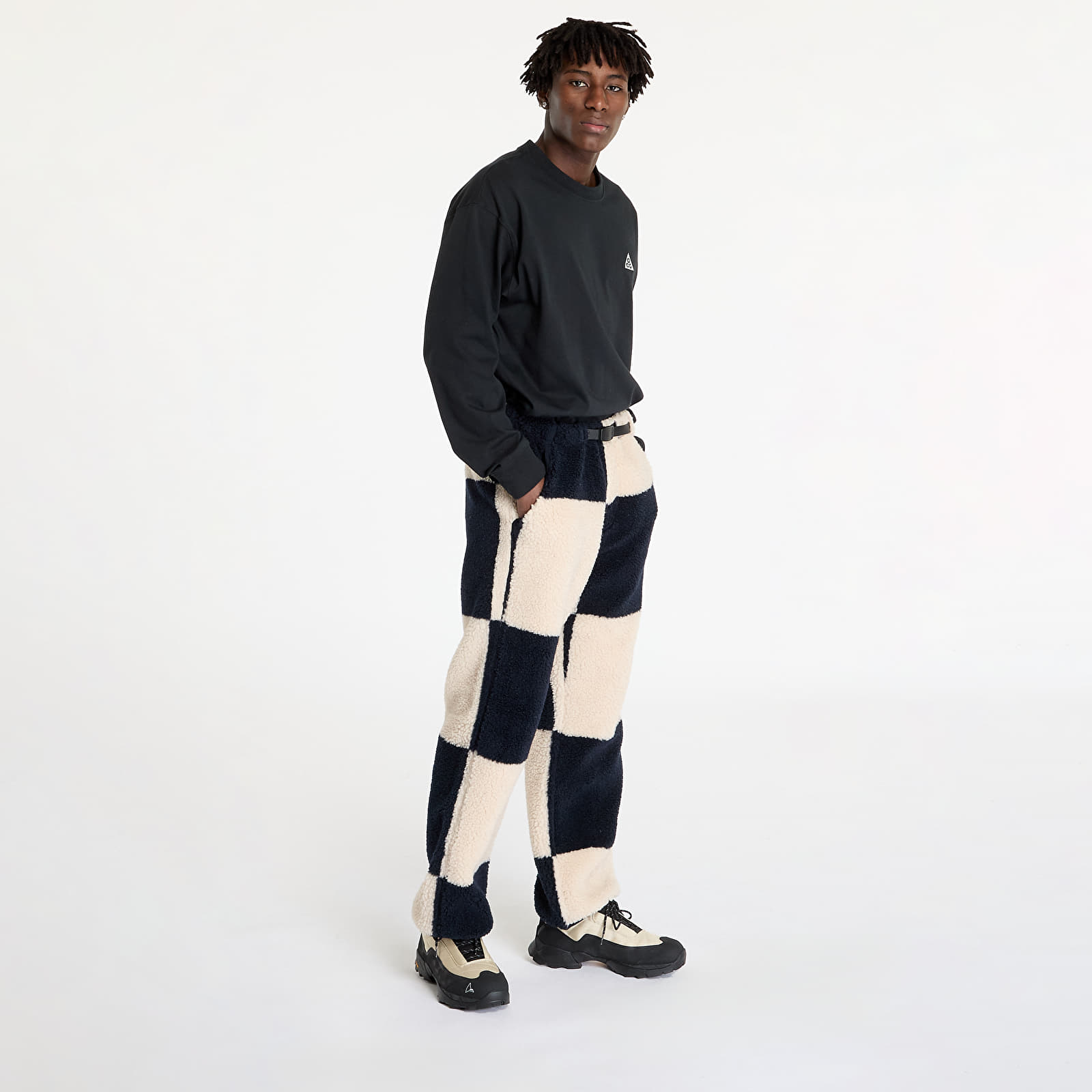 Hosen für Männer Gramicci Checkered Sherpa Pant Natural / Navy Check