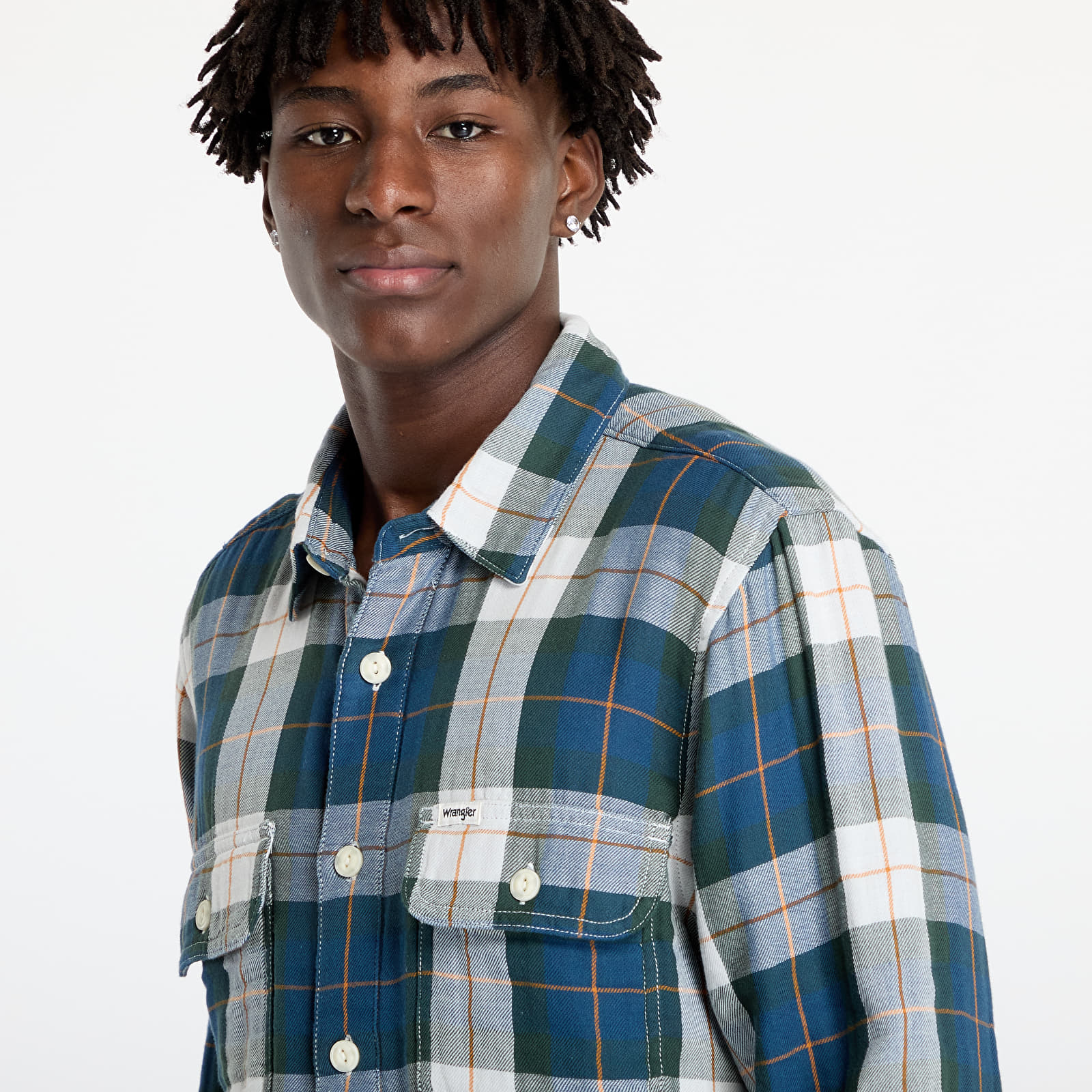 Hemden Wrangler 2 Pocket Shirt Green