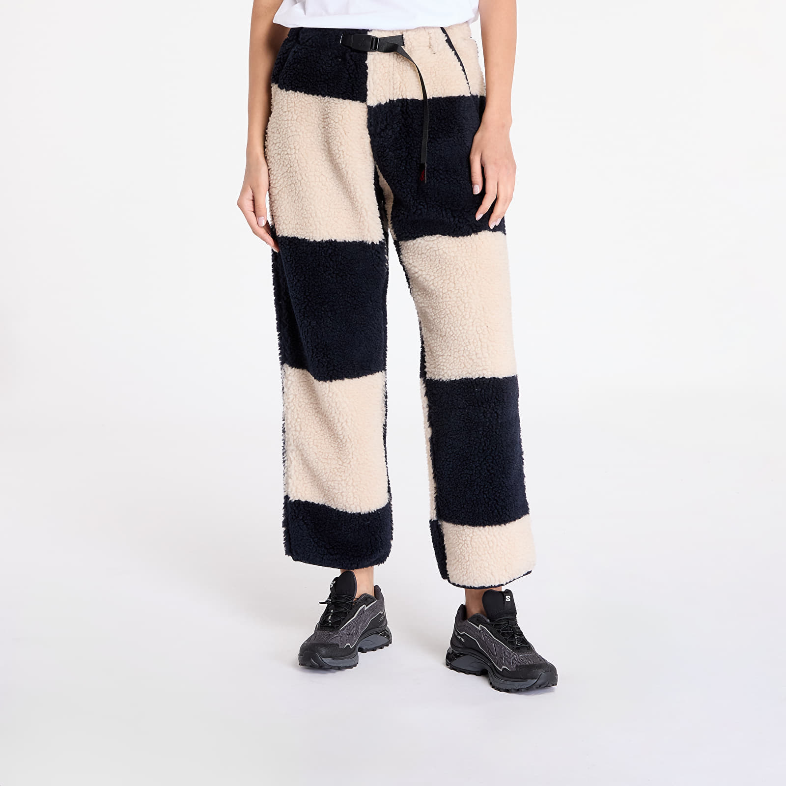 Pantaloni Gramicci Checkered Sherpa Pant Natural / Navy Check - 1 | YEO