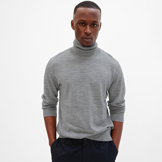 GAP Merino T Neck Sweater Light Grey Heather