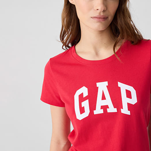 Dames T shirts GAP Logo Shortleeve Tee Slipper Red Queens