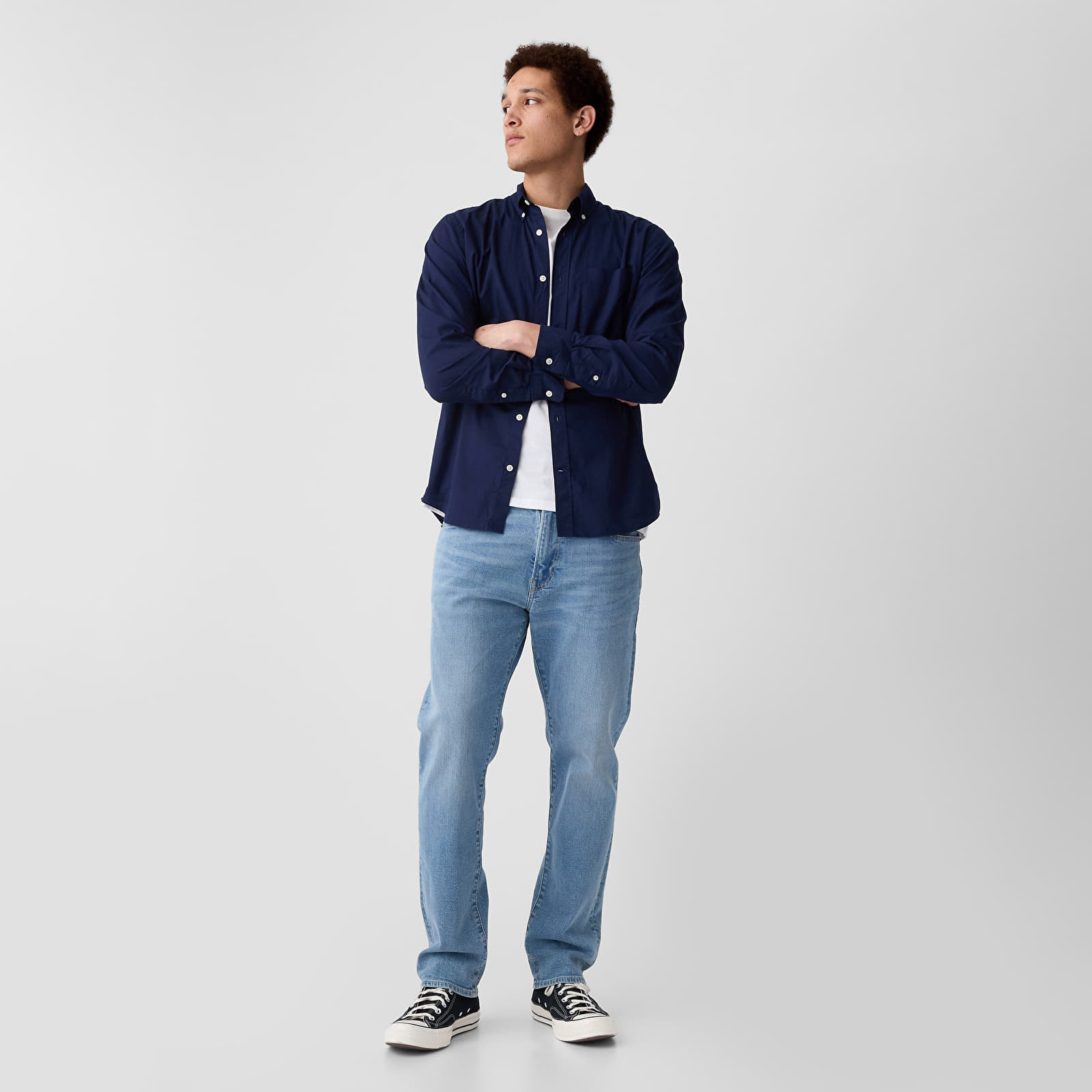 Overhemden GAP Slim-Fit Poplin Shirt Tapestry Navy