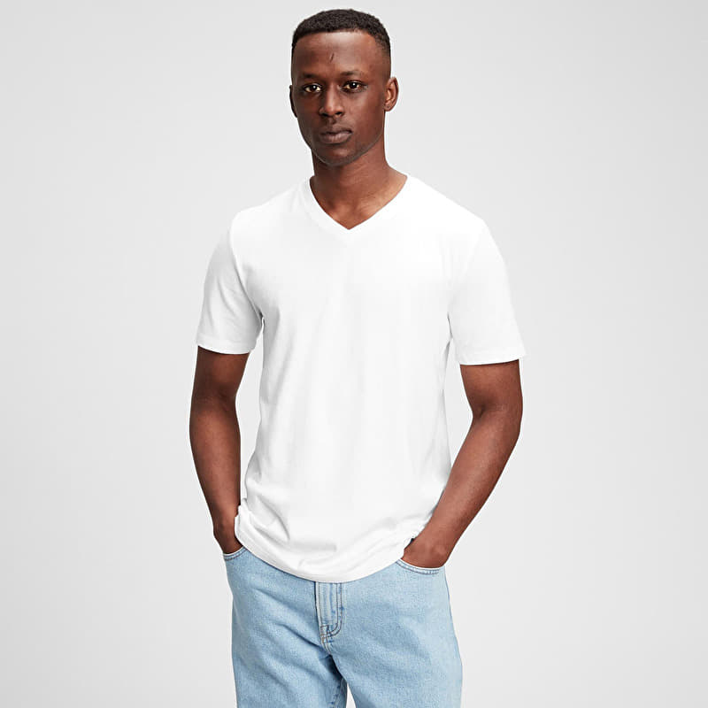 GAP Classic Vneck Tee Optic White