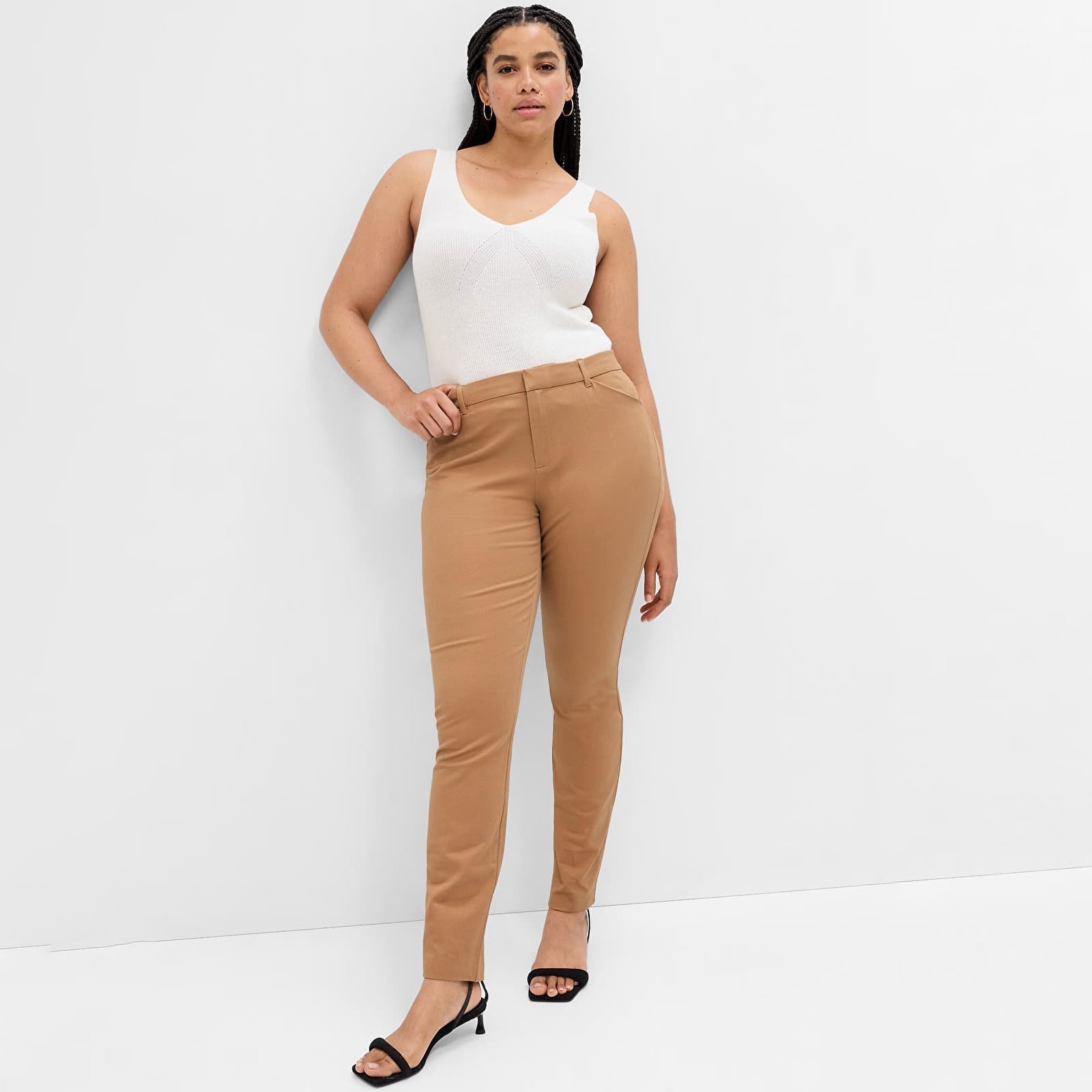 Dámské kalhoty GAP Skinny Ankle Bistrech Pants Camel Hair