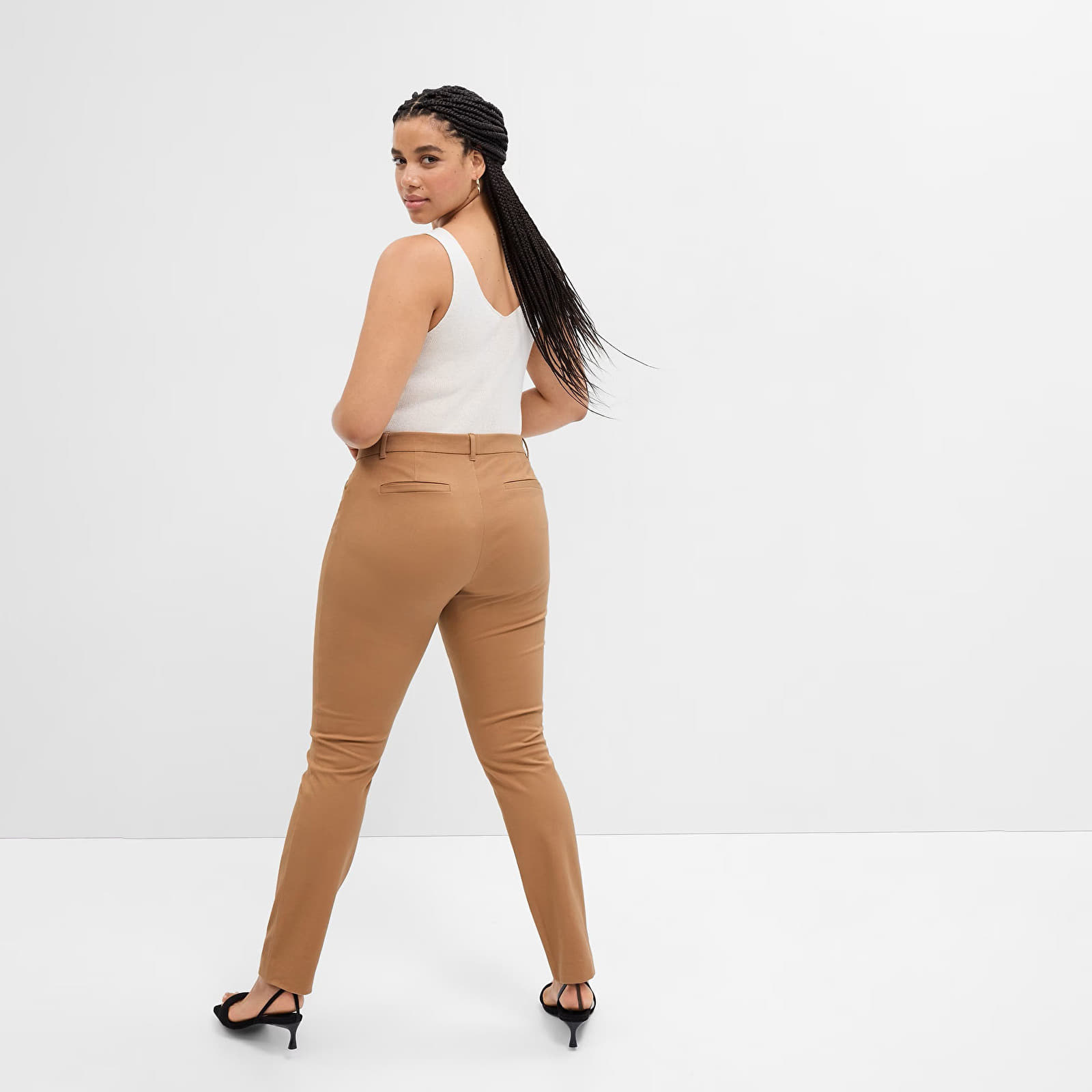 Dámské kalhoty GAP Skinny Ankle Bistrech Pants Camel Hair