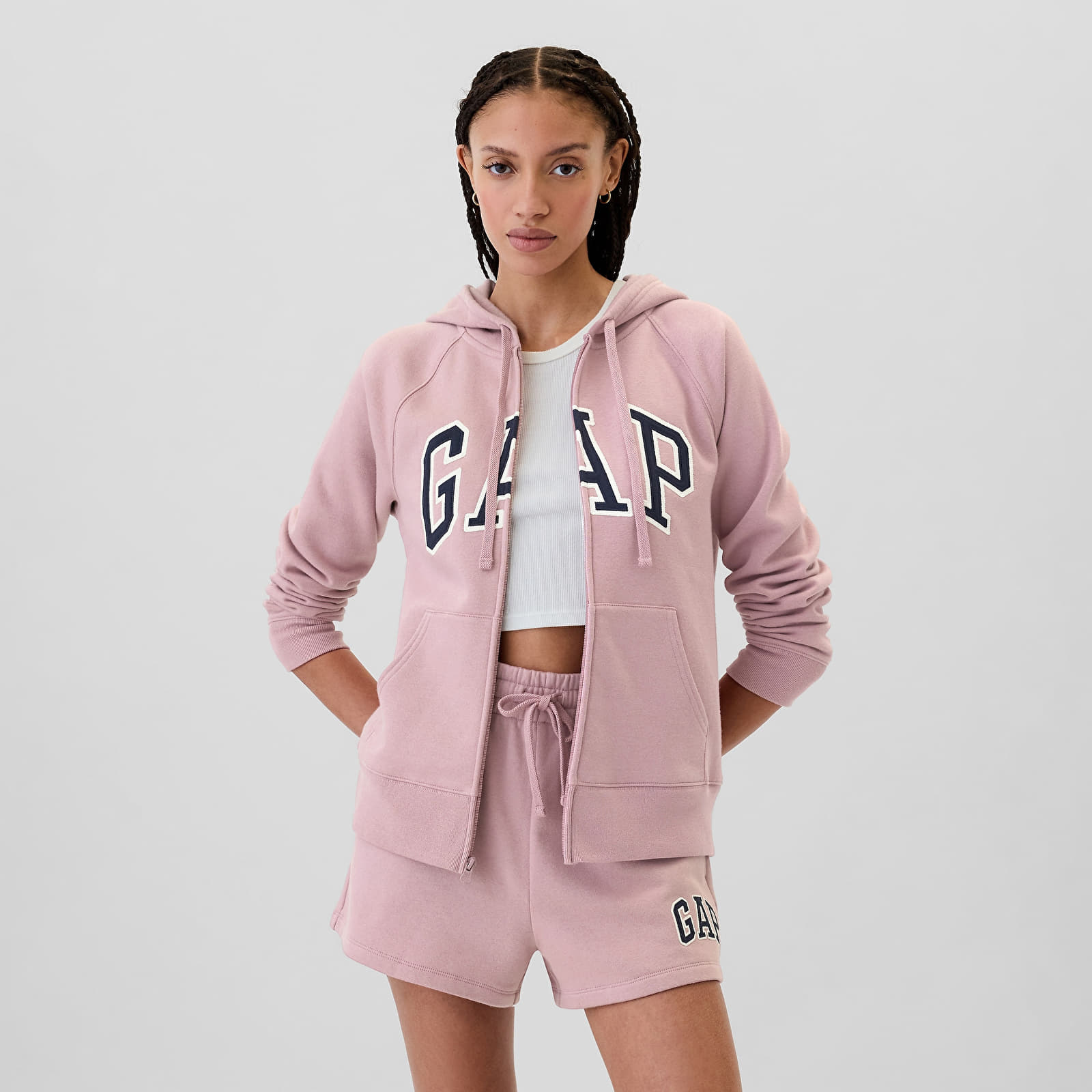 Women's Sweatshirts GAP Logo  Fullzip Hoodie Lilas Pink