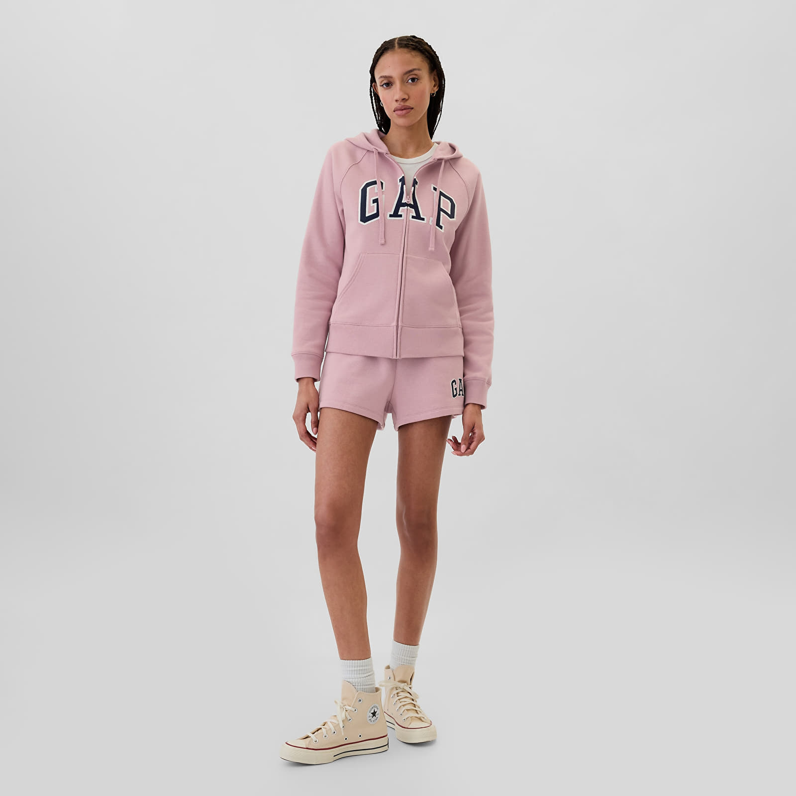Women's Sweatshirts GAP Logo  Fullzip Hoodie Lilas Pink