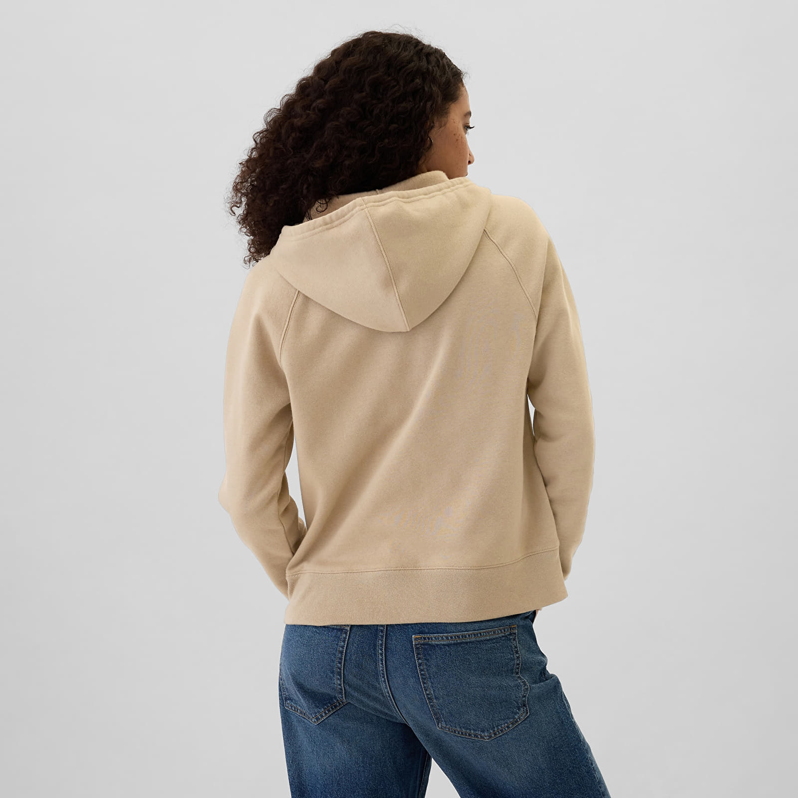 Dámské mikiny GAP Logo  Fullzip Hoodie Khaki