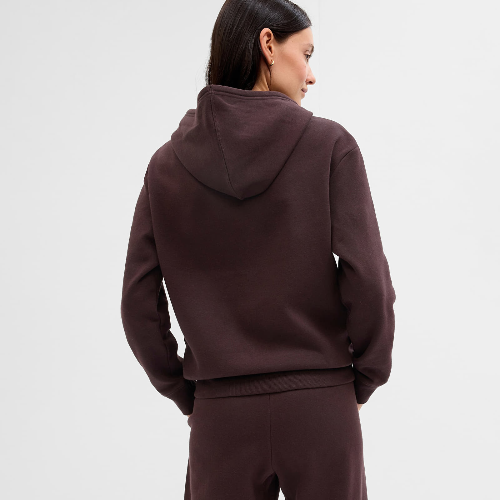 Sweatshirts för kvinnor GAP Logo  Pullover Hoodie Turkish Coffee