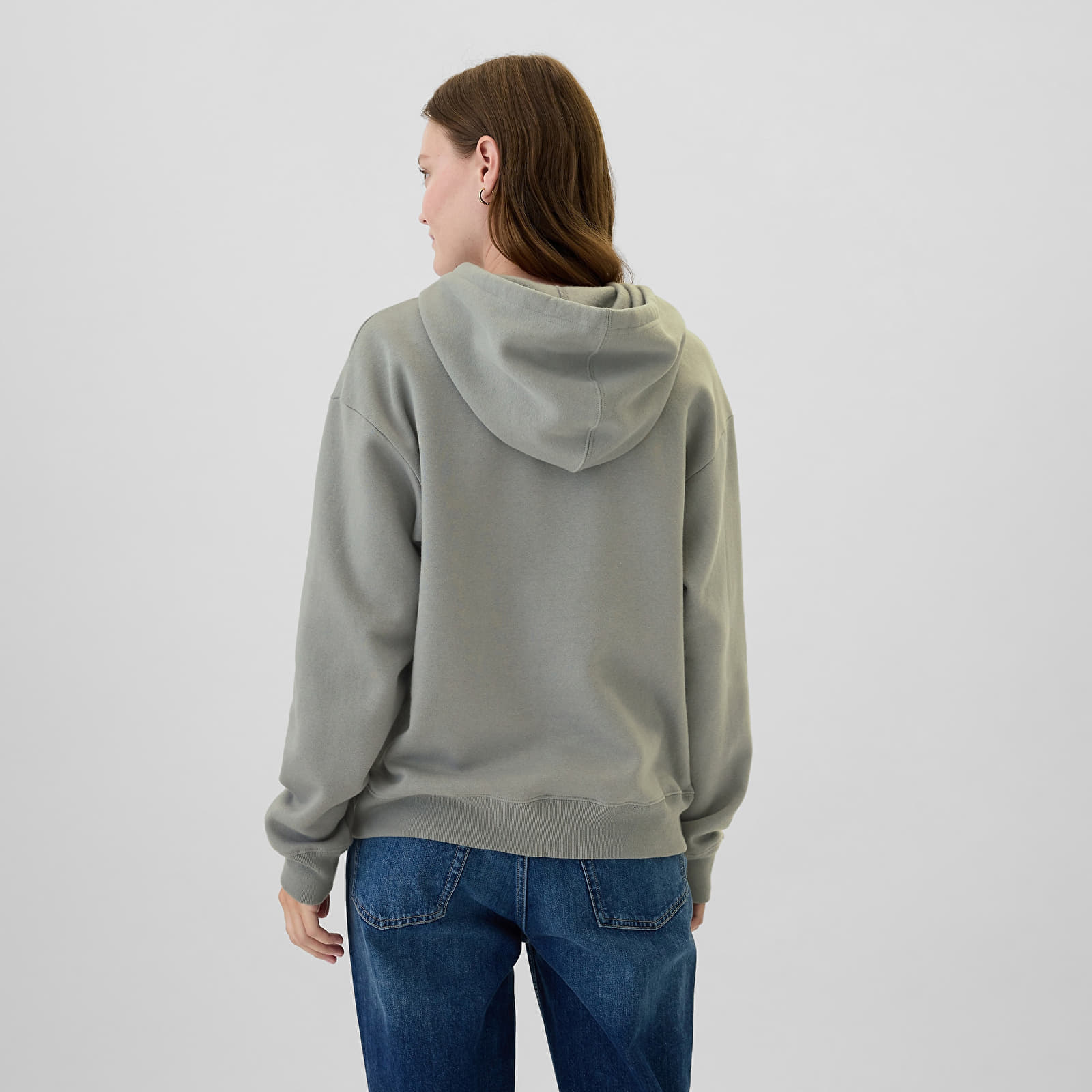Sweatshirts för kvinnor GAP Logo  Pullover Hoodie Pilot Grey