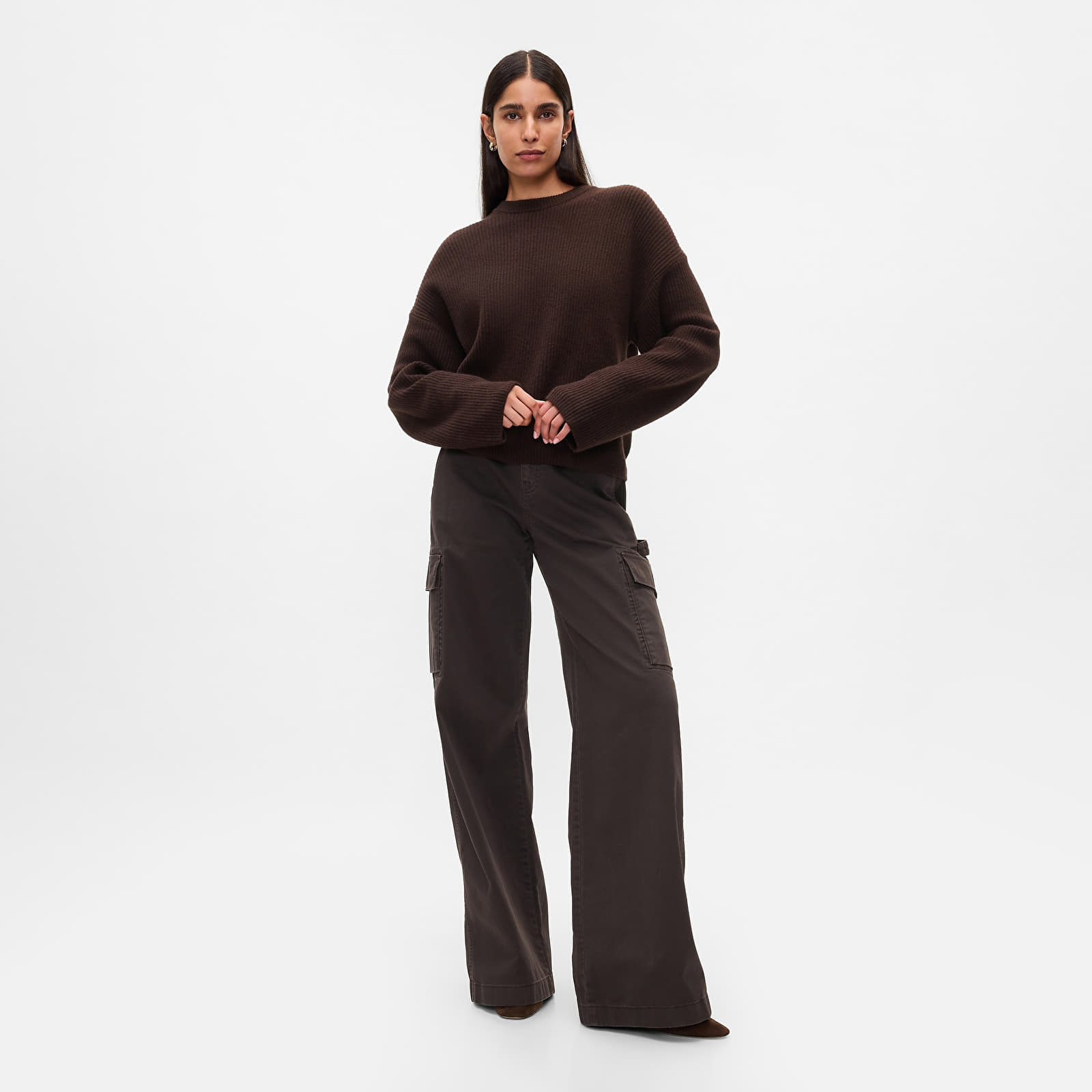 Damen Pullover GAP Cashsoft Crew Pullover Terra Brown