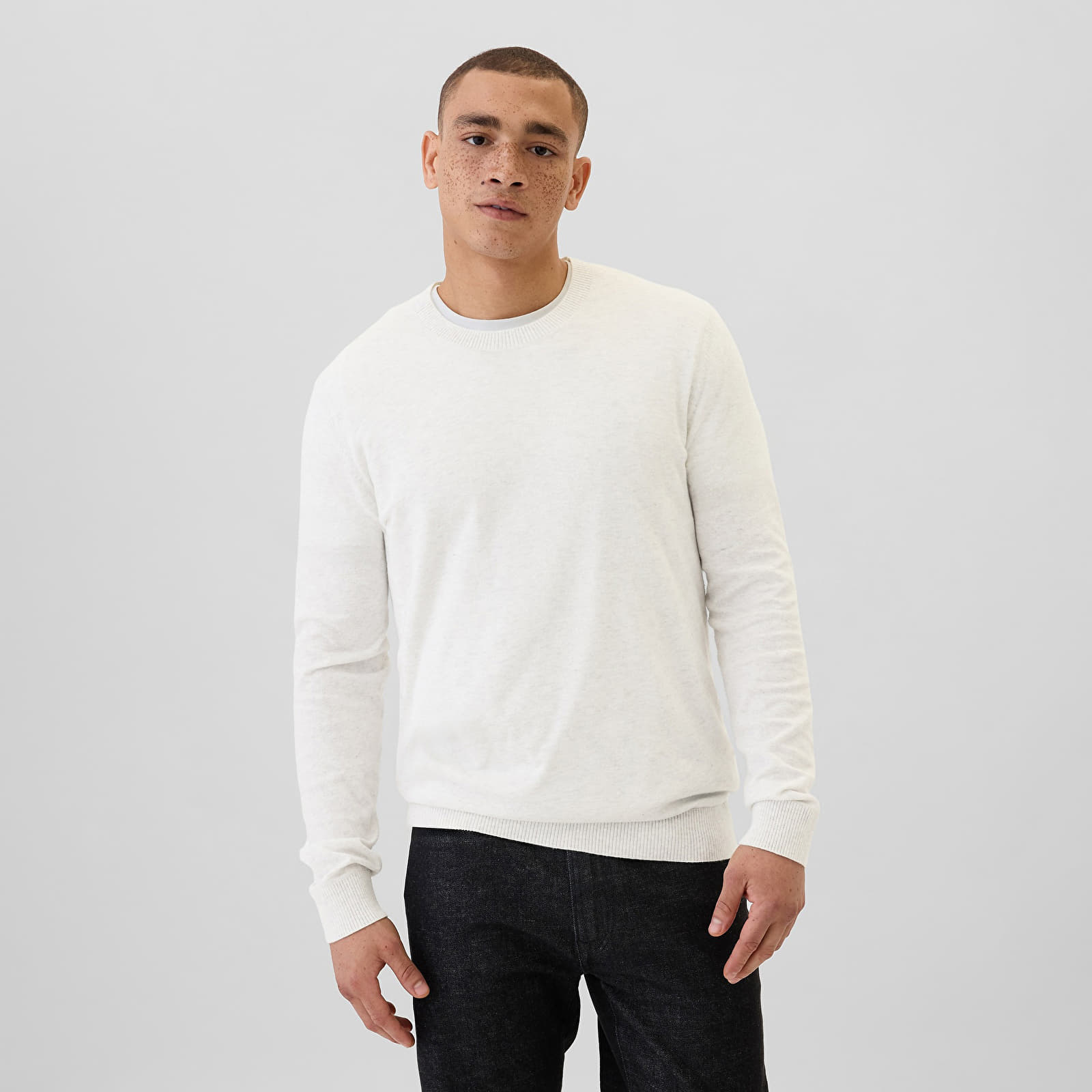 Ανδρικά πουλόβερ GAP Core Cotton Crew Cream