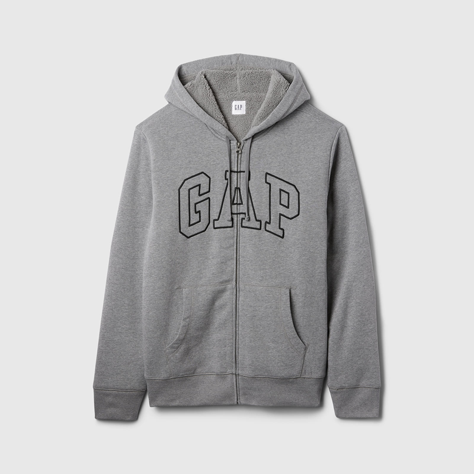 Men's sweatshirts GAP Logo Fullzip Sherpa Hoodie Grey Heather