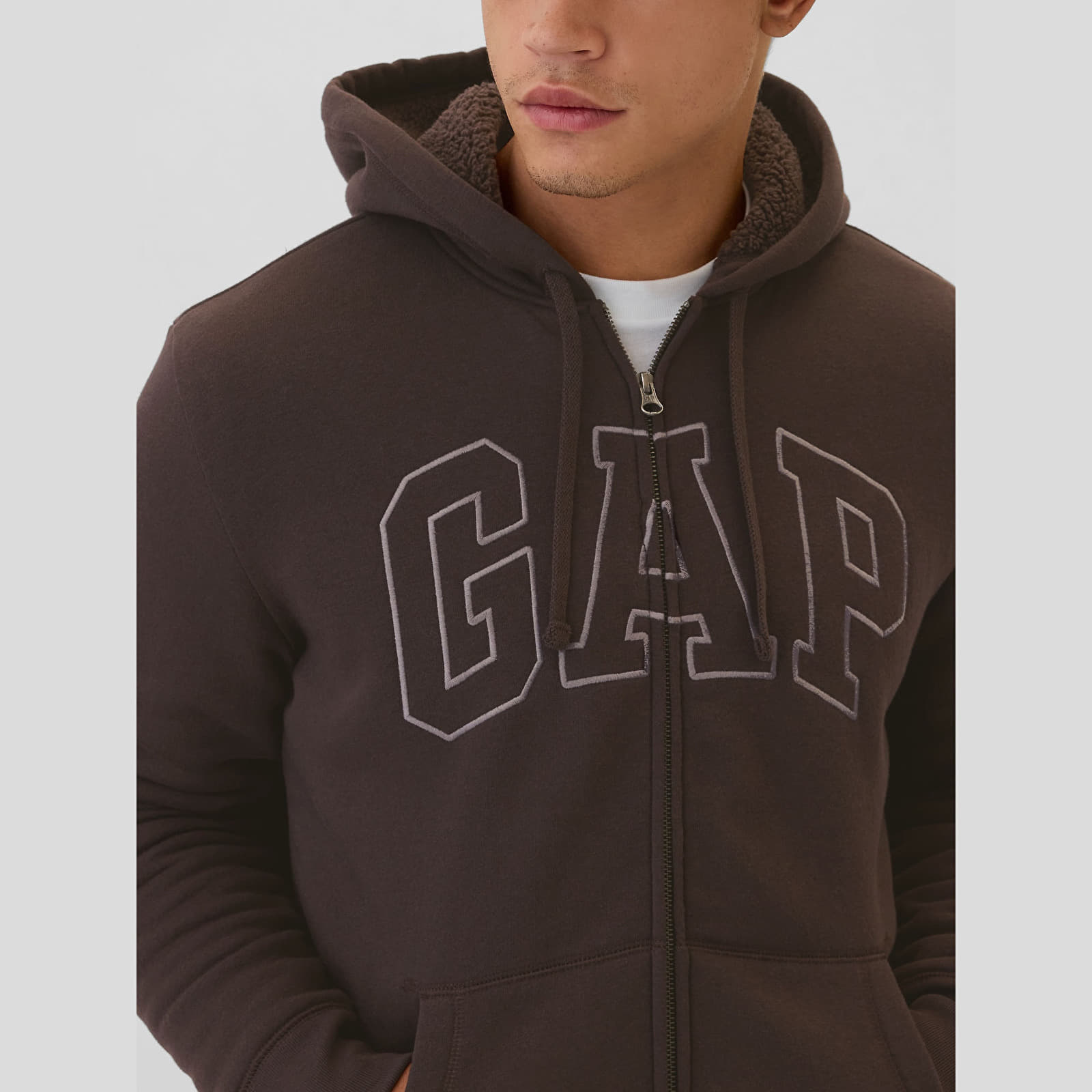 Sherpa lined hoodie gap clearance