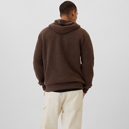 Felpe da uomo GAP Logo Sherpa Hoodie Woodsy Brown Queens