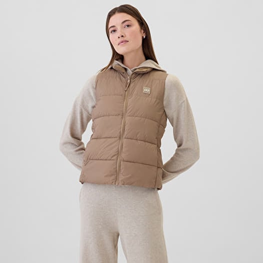 GAP Logo Puffer Vest Warm Golden Brown