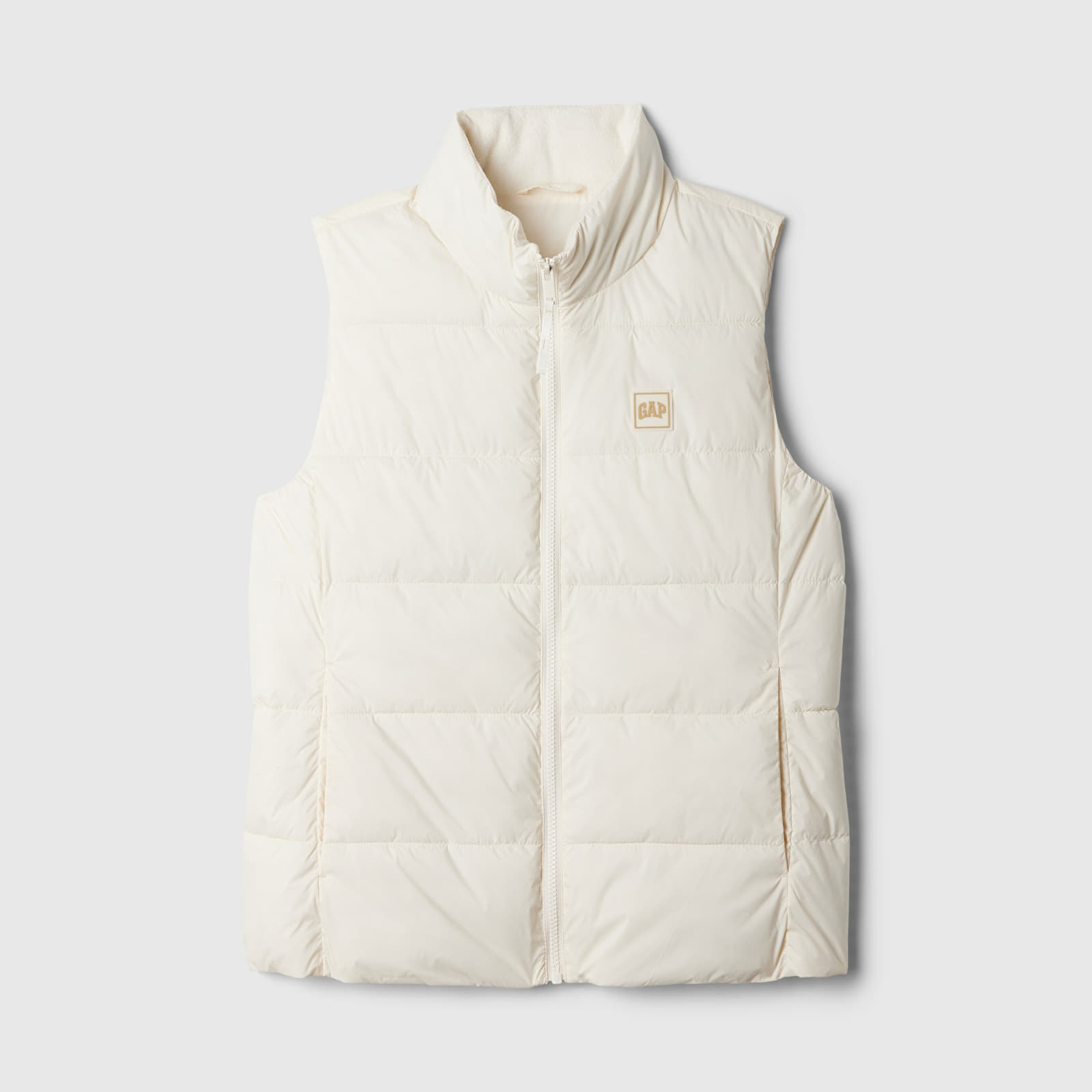 Women's cardigans GAP Logo Puffer Vest Ivory Frost