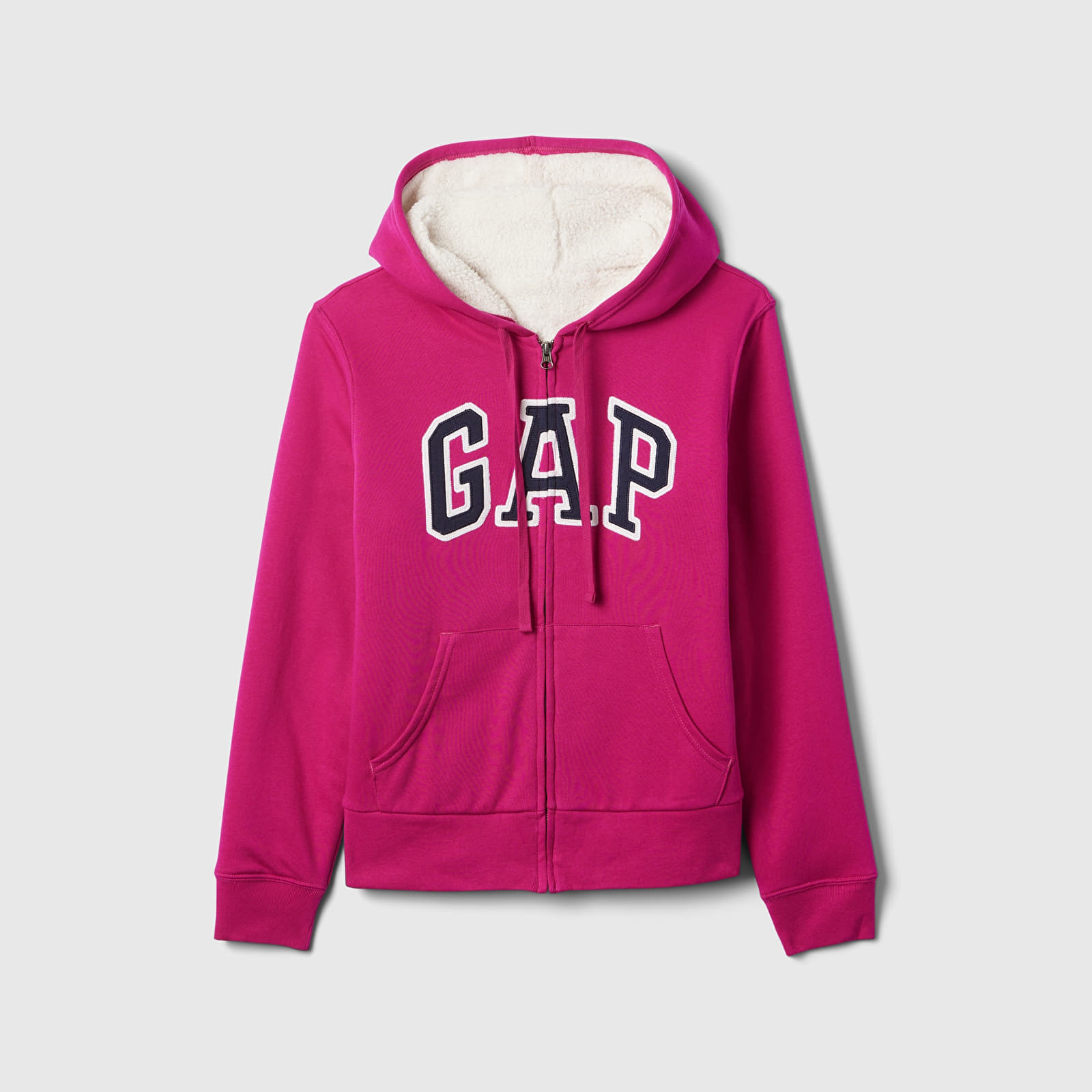 Женски потници GAP Logo Sherpa Fullzip Hoodie Bright Beet