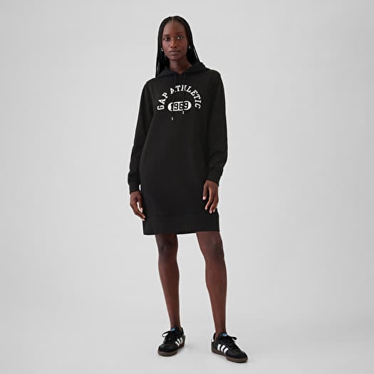 GAP Logo Hoodie Dress True Black