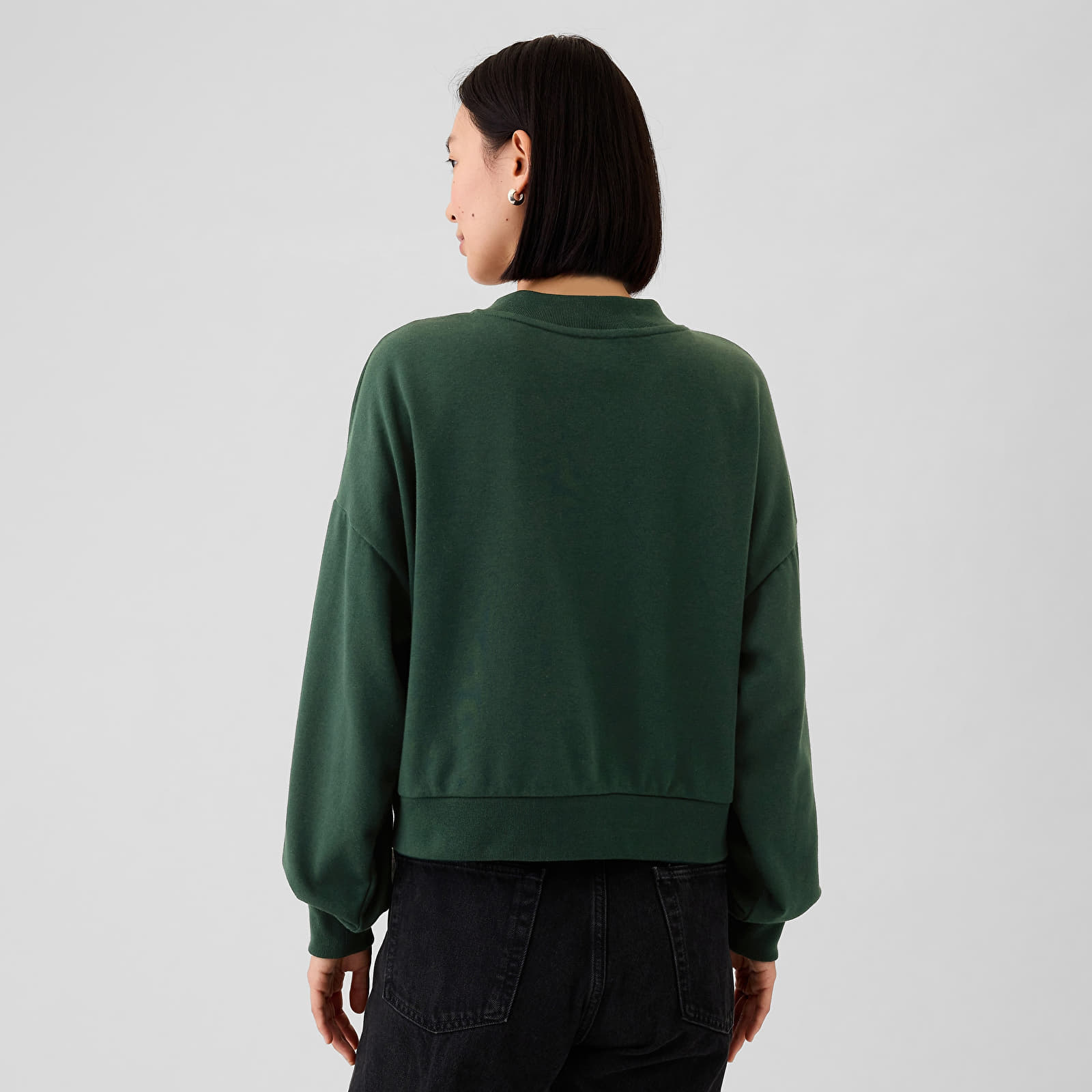 Women's Sweatshirts GAP Logo Crew Cardigan Essex Green