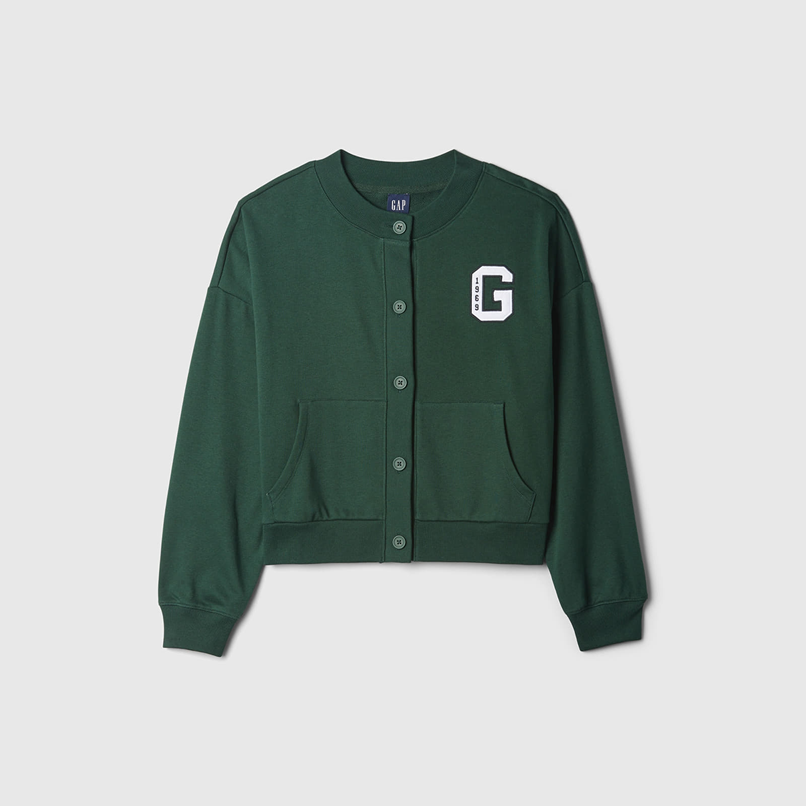 Women's Sweatshirts GAP Logo Crew Cardigan Essex Green