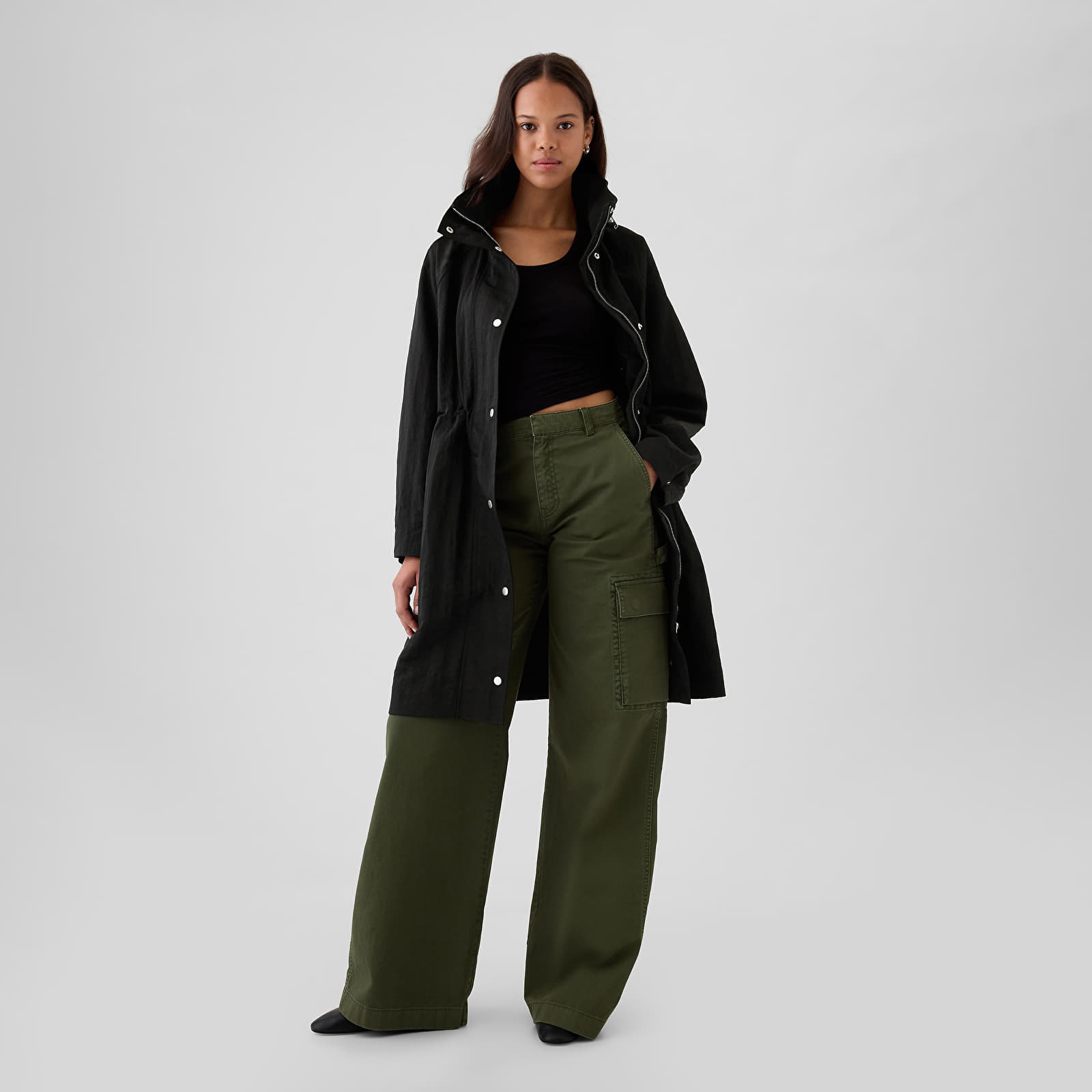 Jachete pentru femei GAP Nylon Parka Black